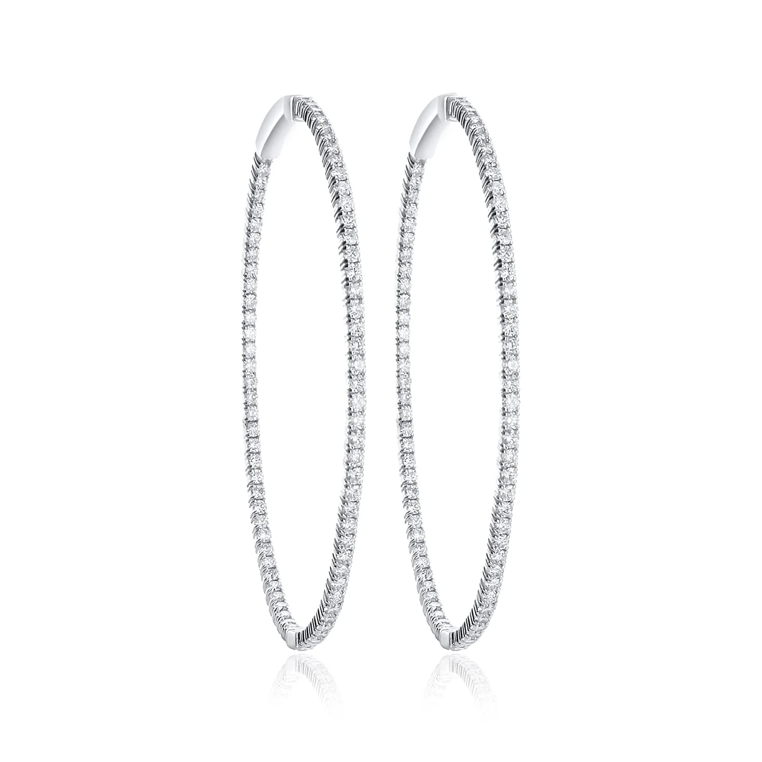 3.32 Carats Diamond Inside Out Hoop Earrings
