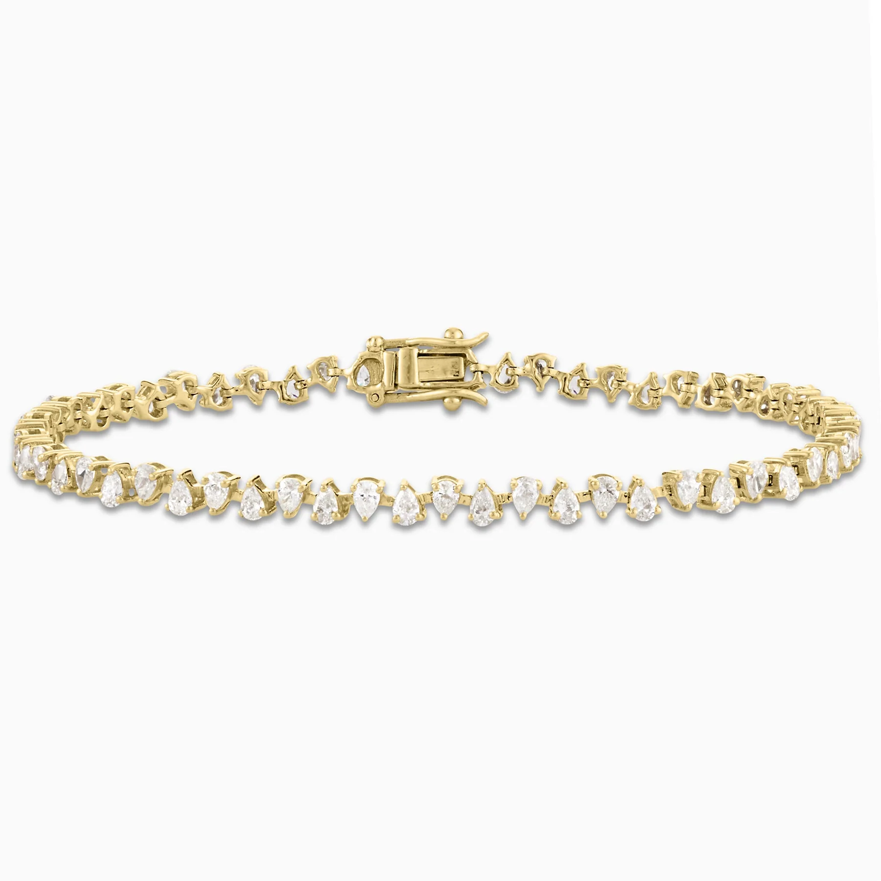 3.40 Carats Natural Pear Shaped Diamond Tennis Bracelet