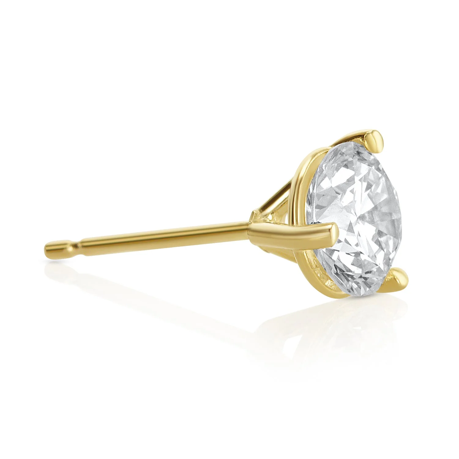 .35 Carats Round Lab Grown Diamond Stud Earrings - Image 2