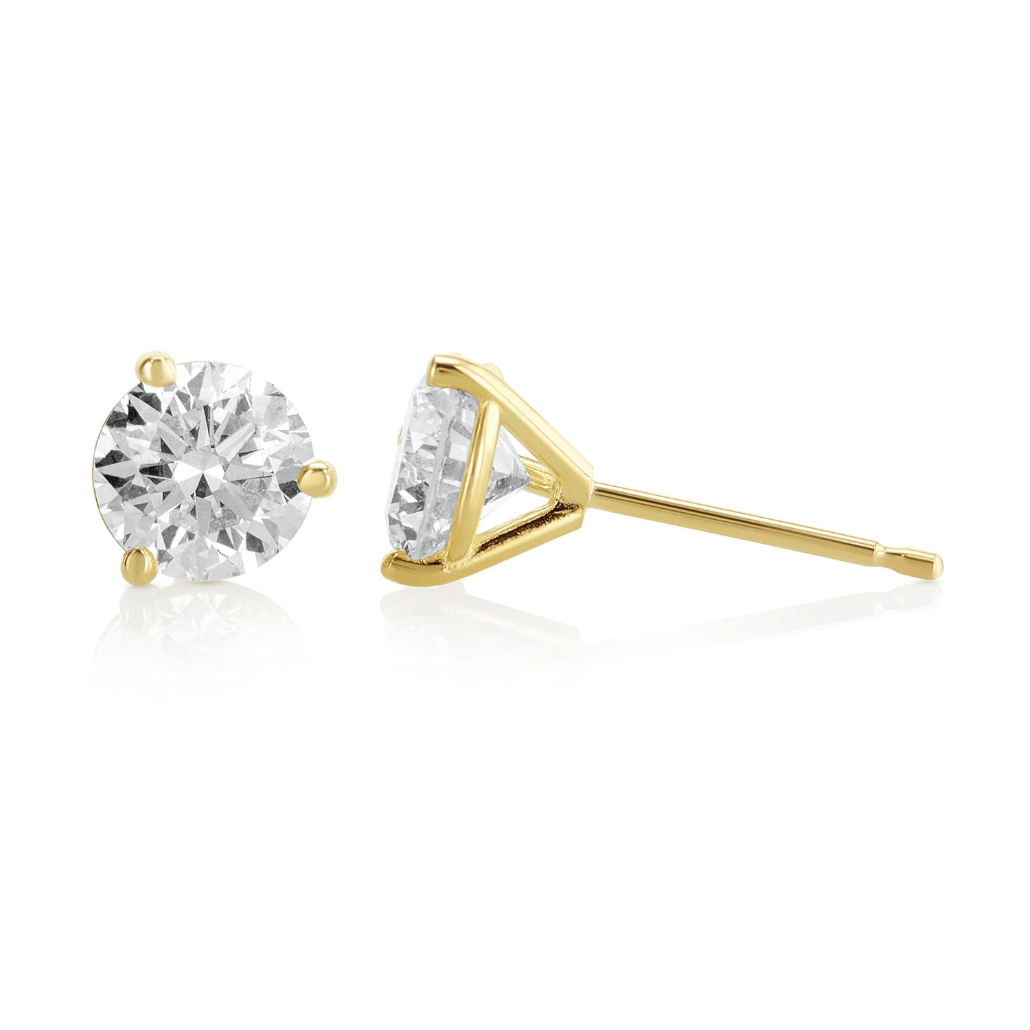 .35 Carats Round Lab Grown Diamond Stud Earrings - Image 3
