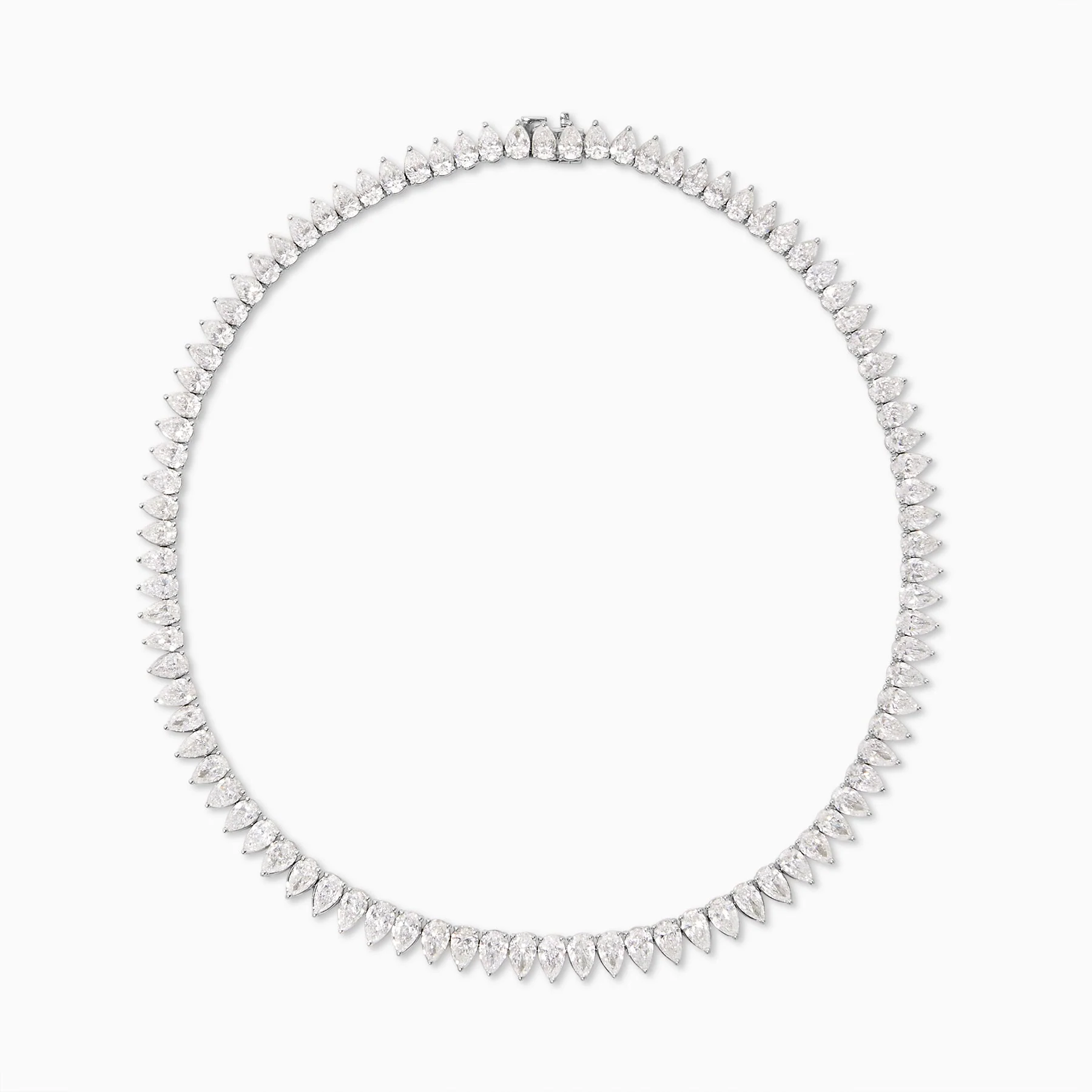 37.09 Carats Natural Pear Shaped Diamond Tennis Necklace - Image 2