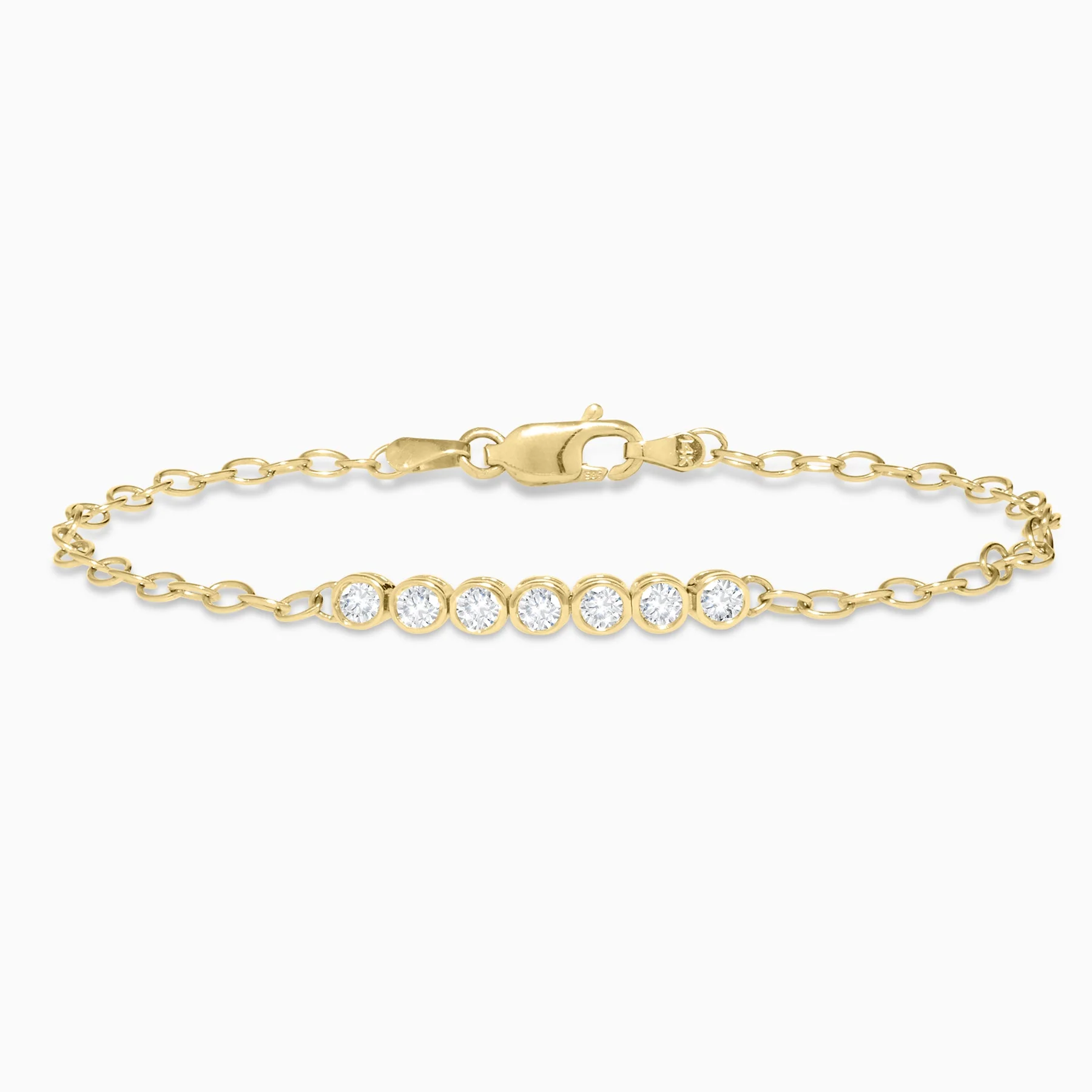 .39 Carats Natural Diamond Bezel Link Bracelet