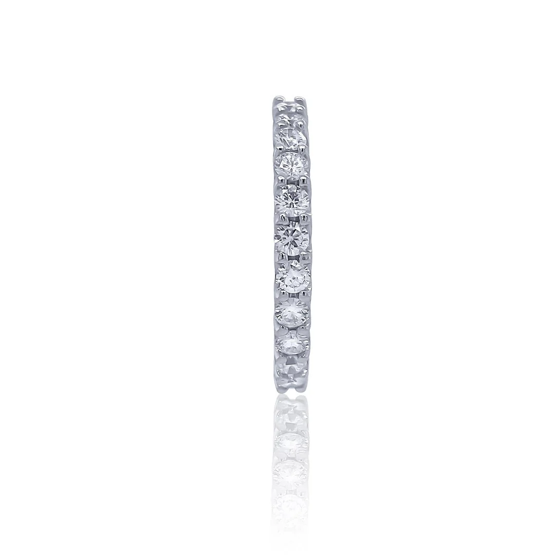 4.00 Carat Lab Grown Diamond Inside-Out Hoop Earrings 14K White Gold - Image 3