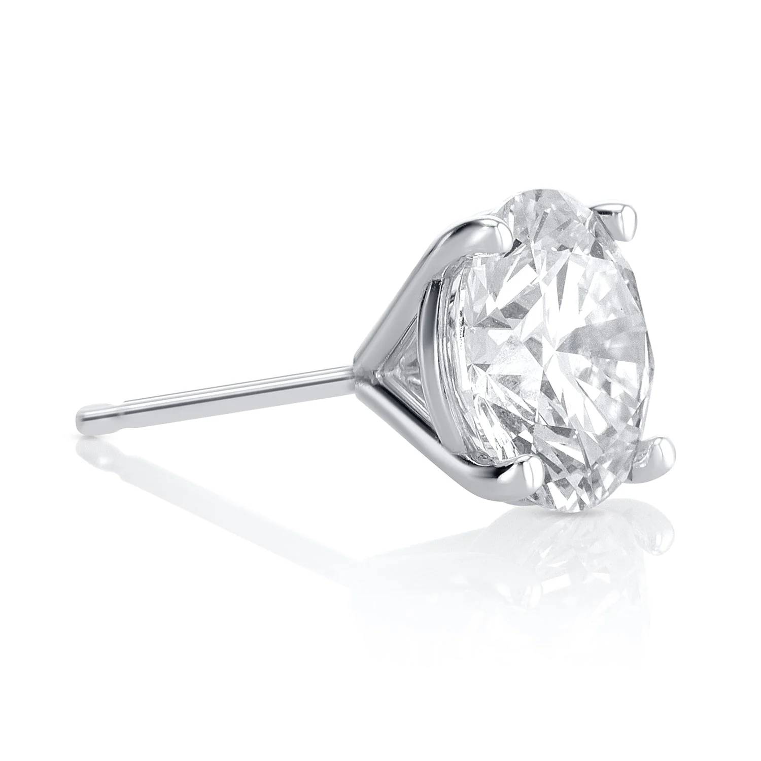 4.04 Carats Round Lab Grown Diamond Stud Earrings - Image 2