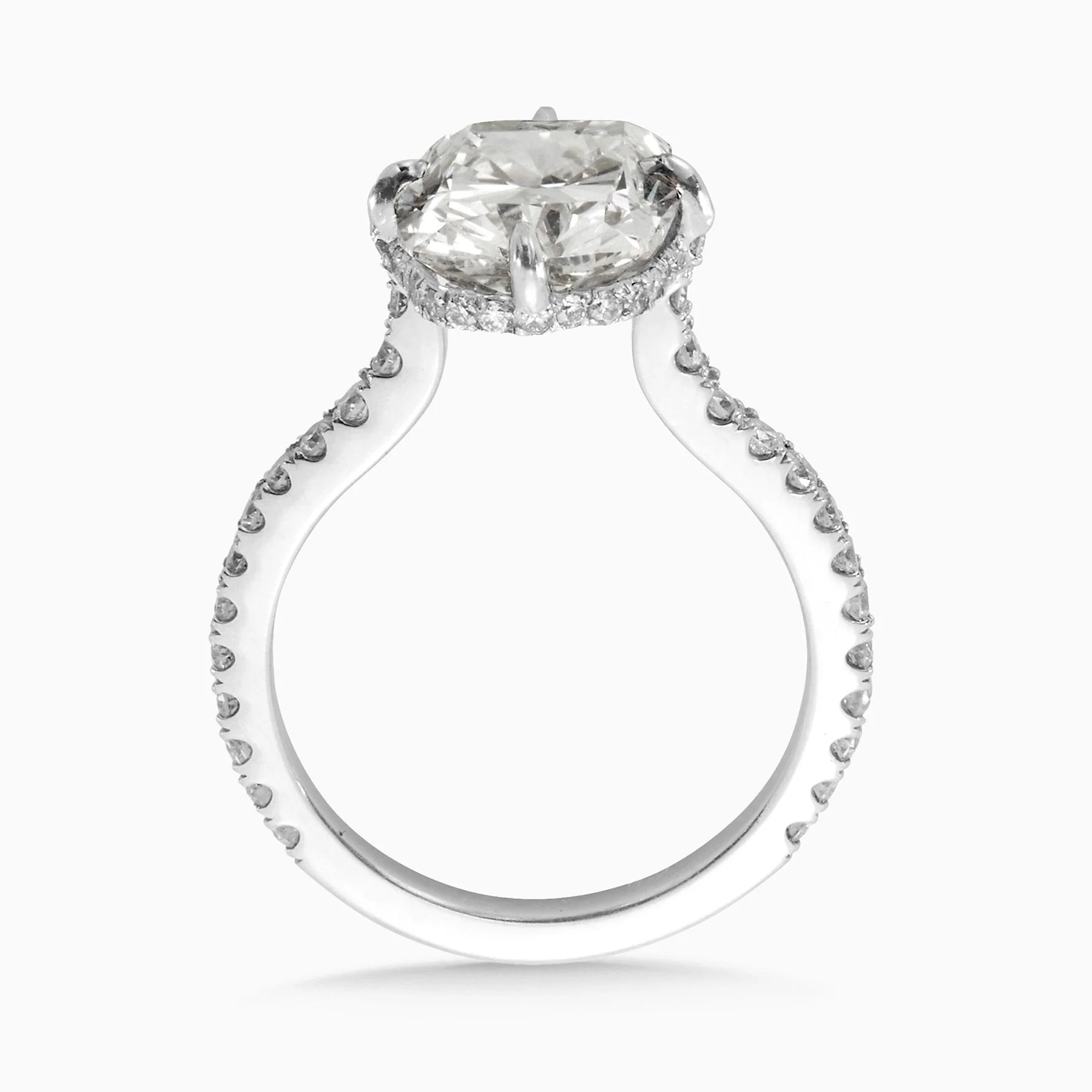 4.06 Carat Lab Grown Cushion Cut Diamond Engagement Ring - Image 3