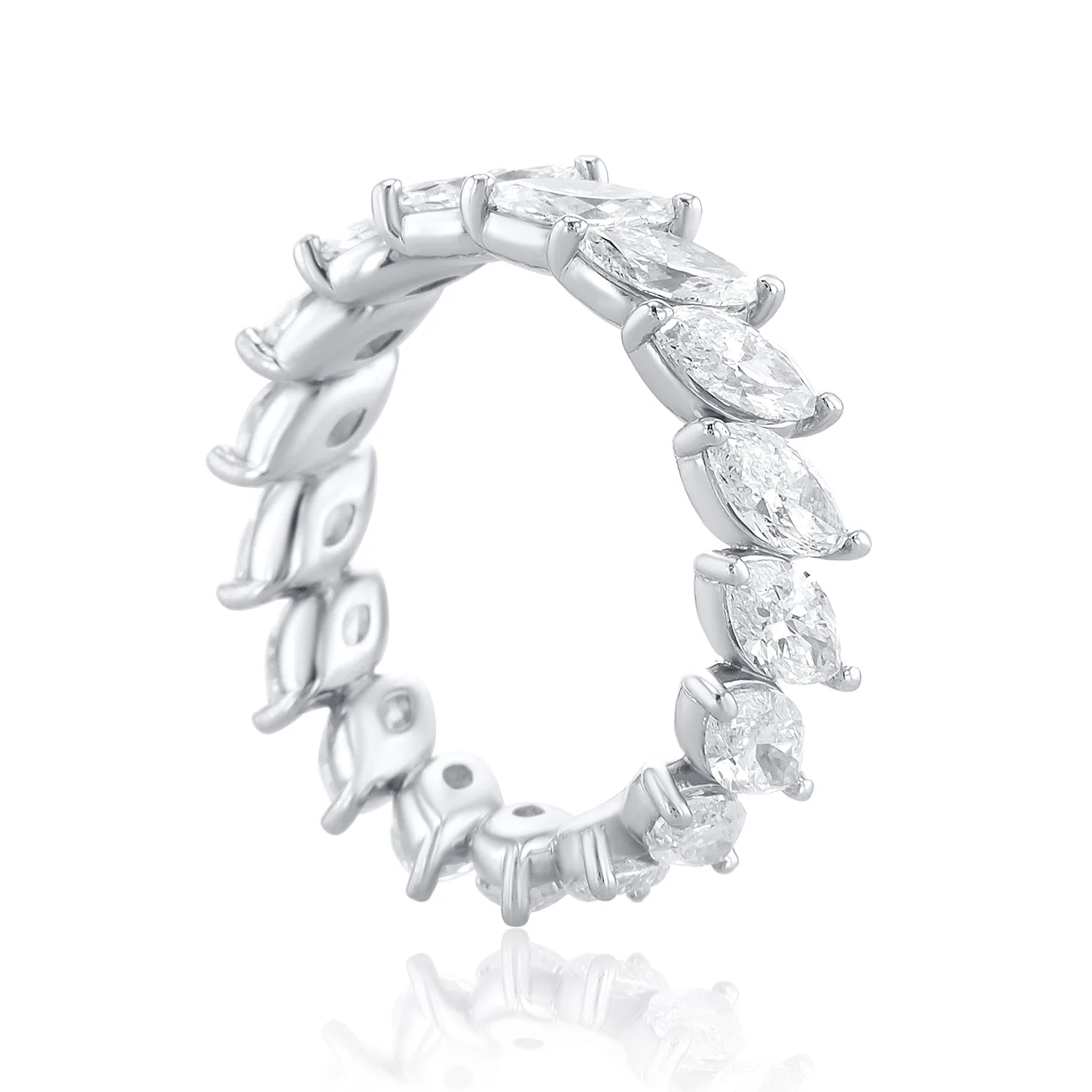 4.06 Cttw Marquise Diamond Platinum Eternity Band - Image 2