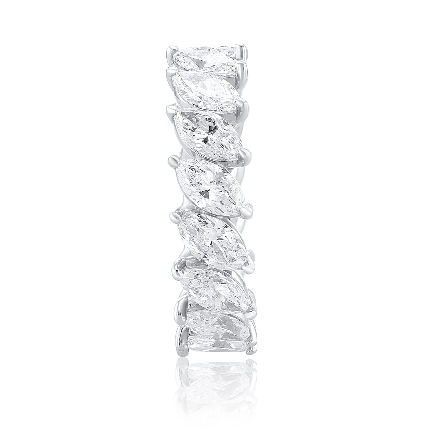 4.06 Cttw Marquise Diamond Platinum Eternity Band - Image 4