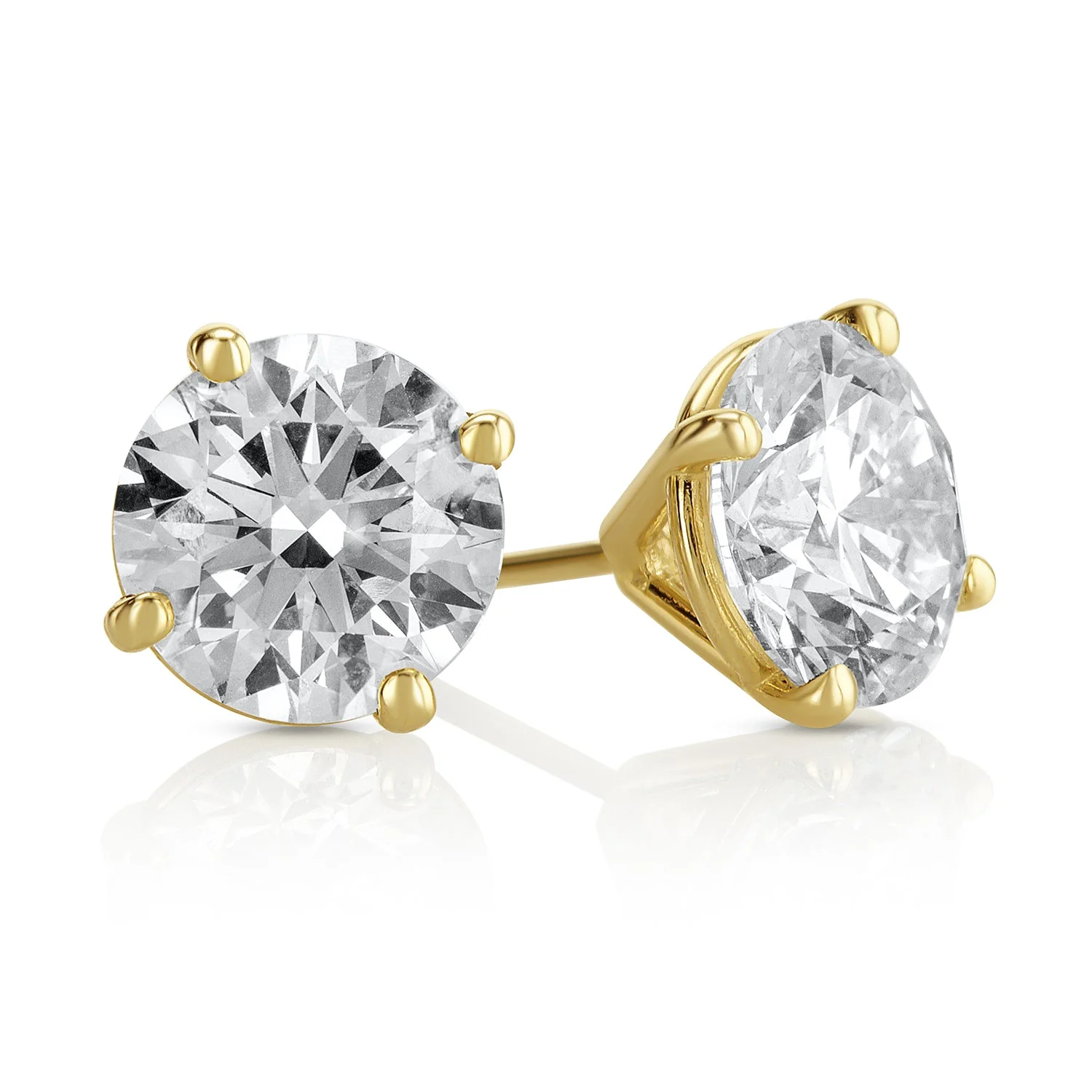 4.18 Carats Round Lab Grown Diamond Stud Earrings