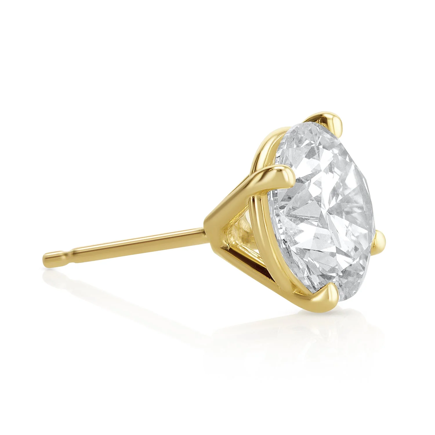4.18 Carats Round Lab Grown Diamond Stud Earrings - Image 2