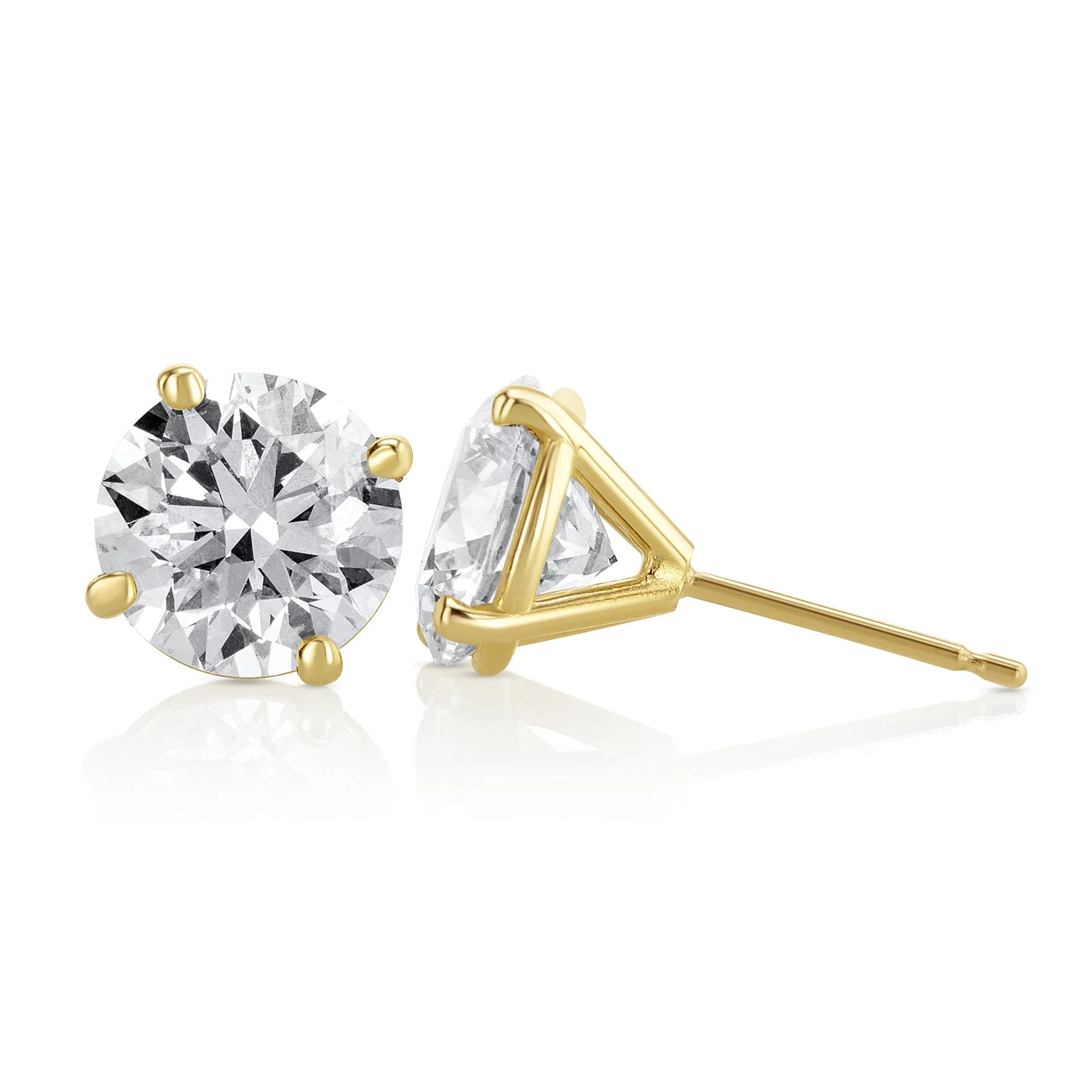 4.18 Carats Round Lab Grown Diamond Stud Earrings - Image 3