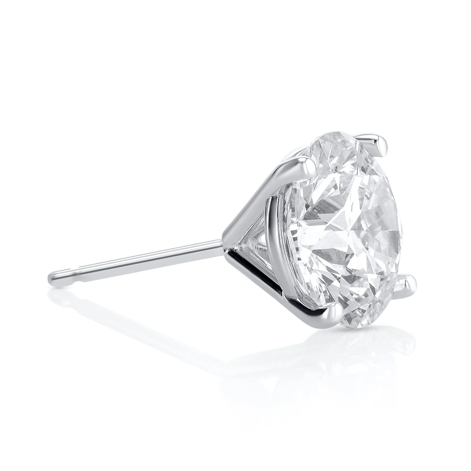 4.54 Carats Round Lab Grown Diamond Stud Earrings - Image 2