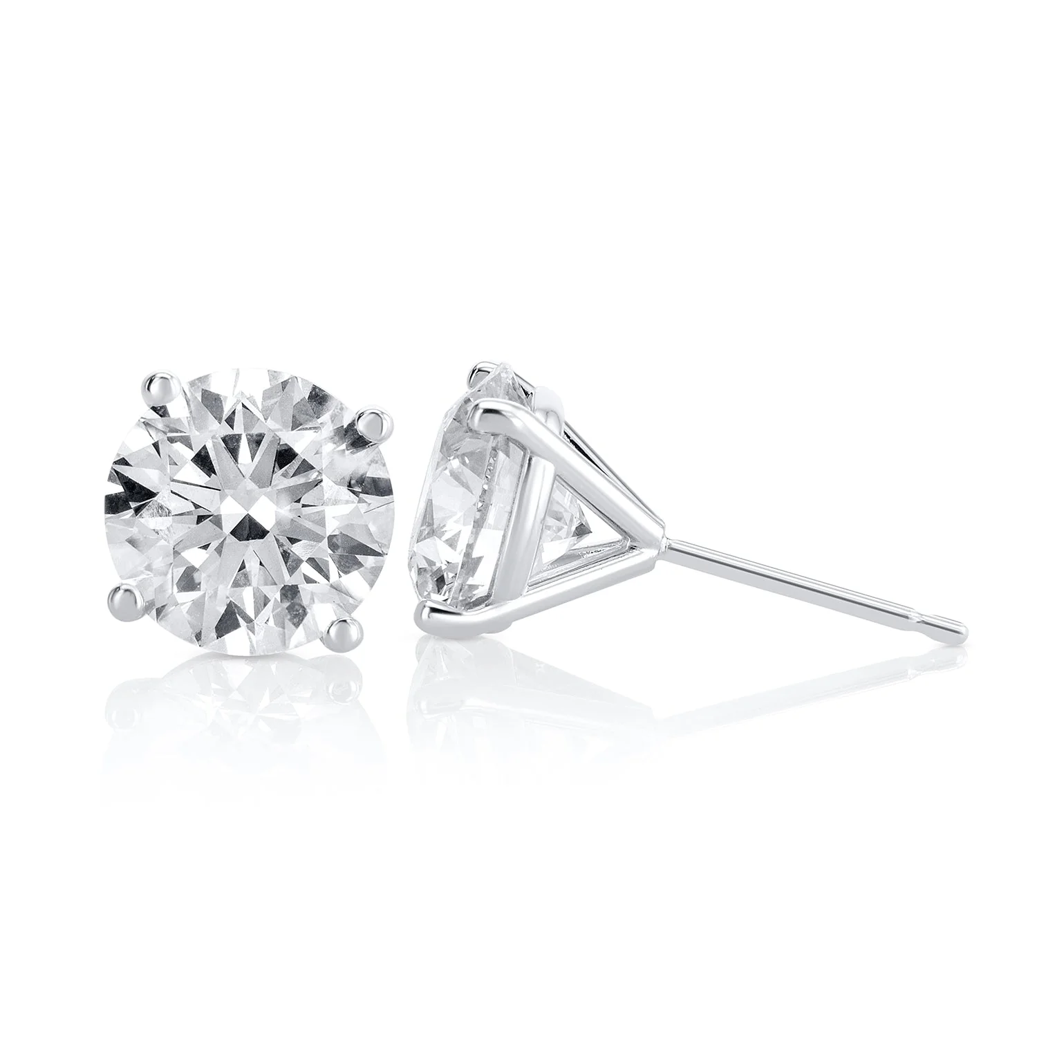 4.55 Carats Round Lab Grown Diamond Stud Earrings - Image 3
