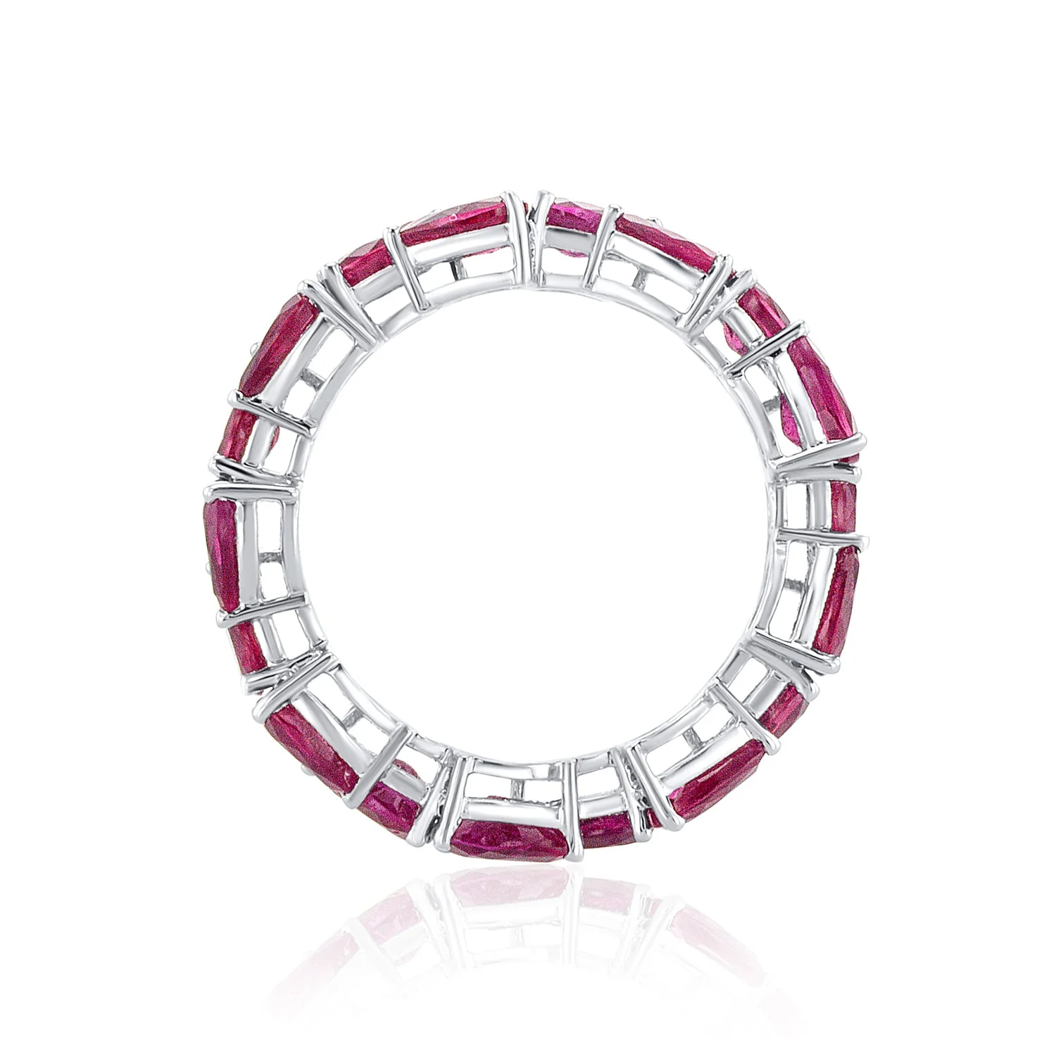 4.55 Cttw Pear Ruby 18K White Gold Eternity Band - Image 2