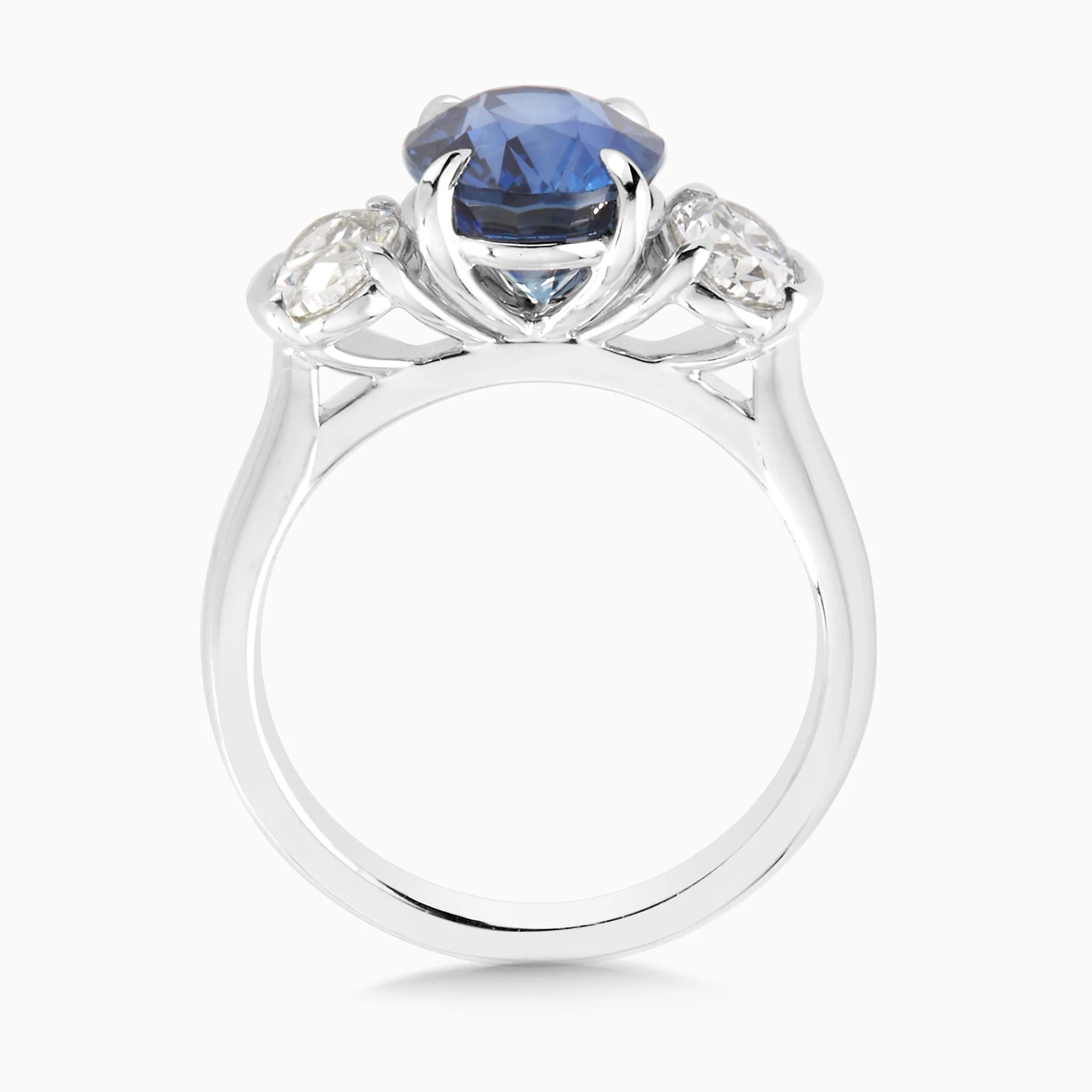 4.58 Carats Natural Diamond and Blue Sapphire Ring - Image 3