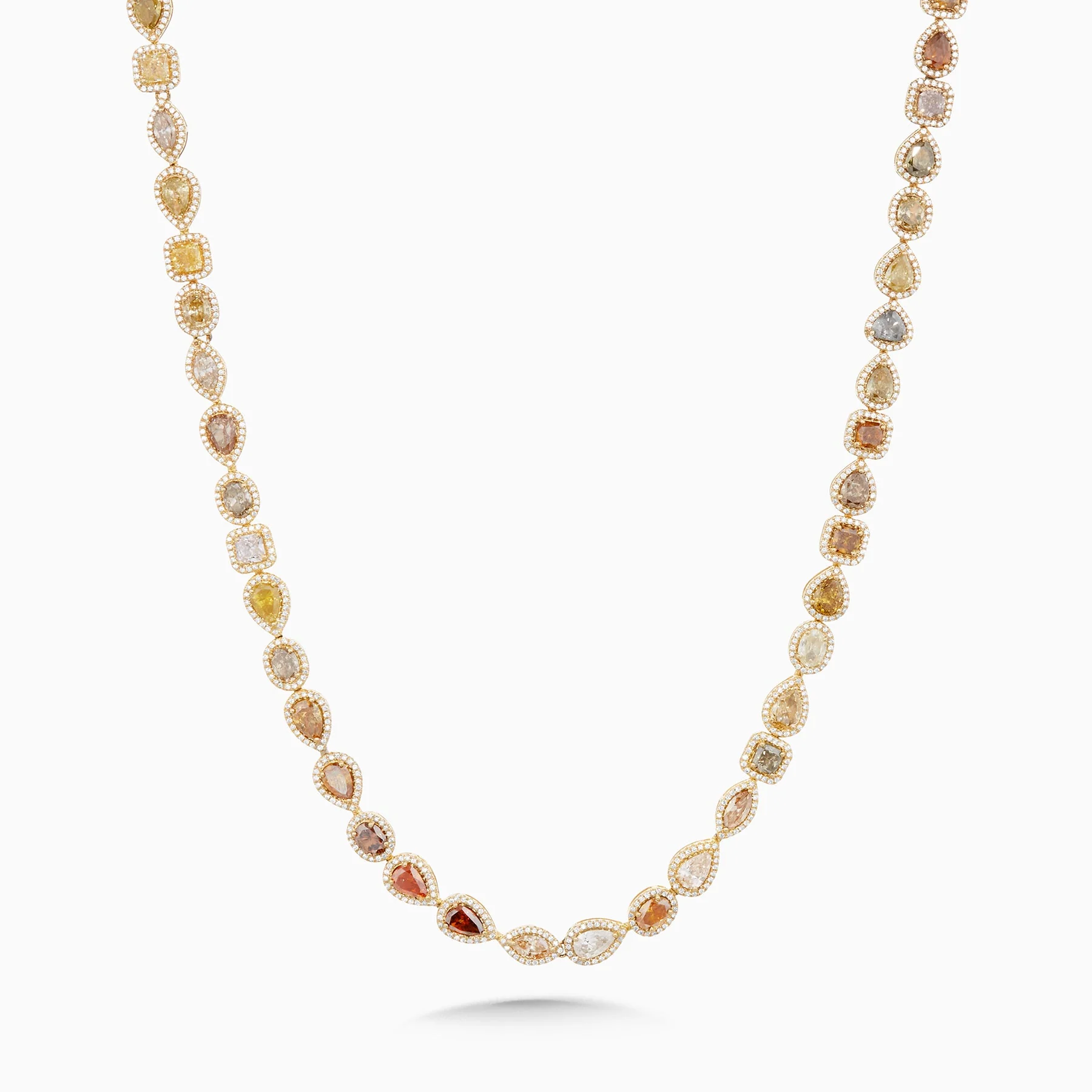 48.90 Carats Fancy Multi Color Natural Diamond Necklace