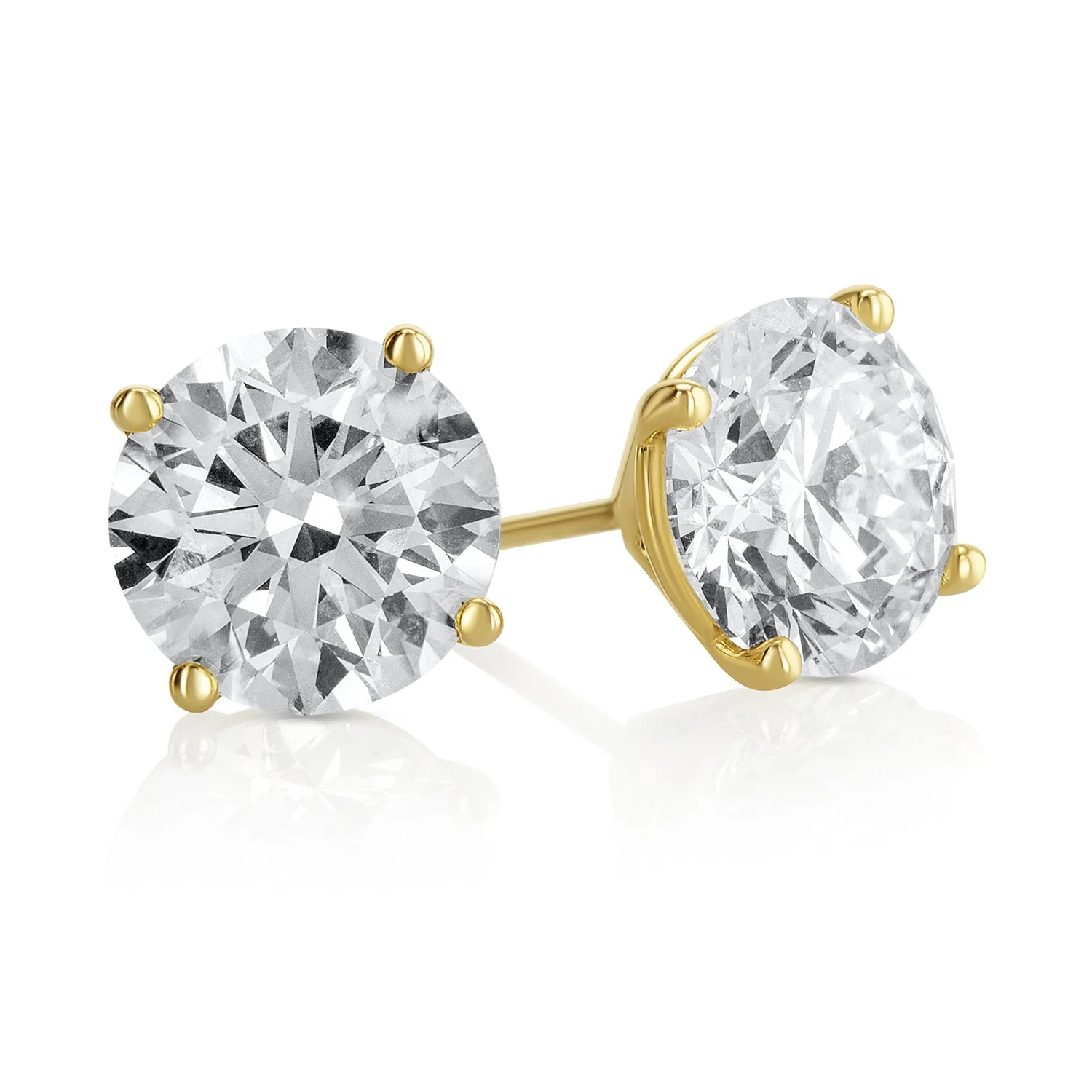 5.03 Carats Round Lab Grown Diamond Stud Earrings