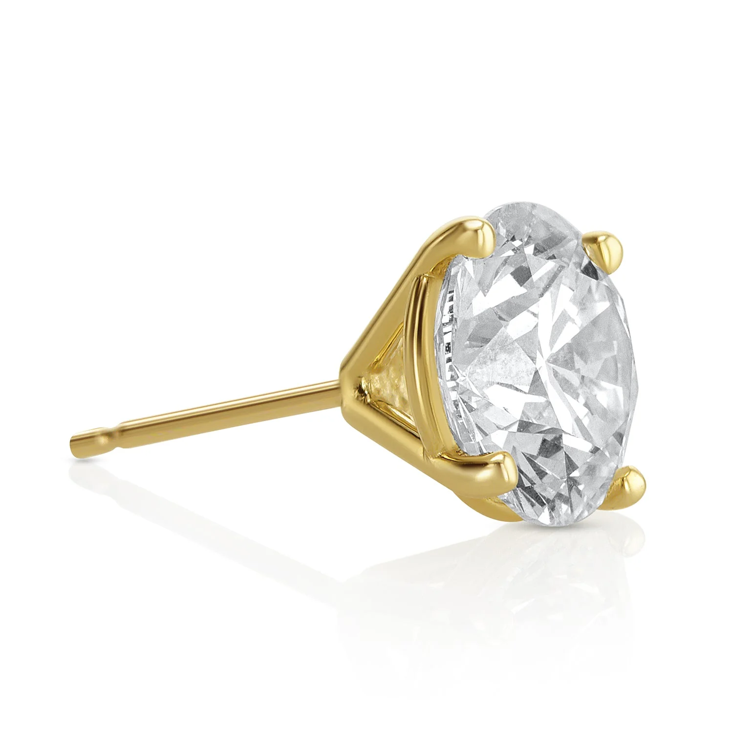 5.03 Carats Round Lab Grown Diamond Stud Earrings - Image 2