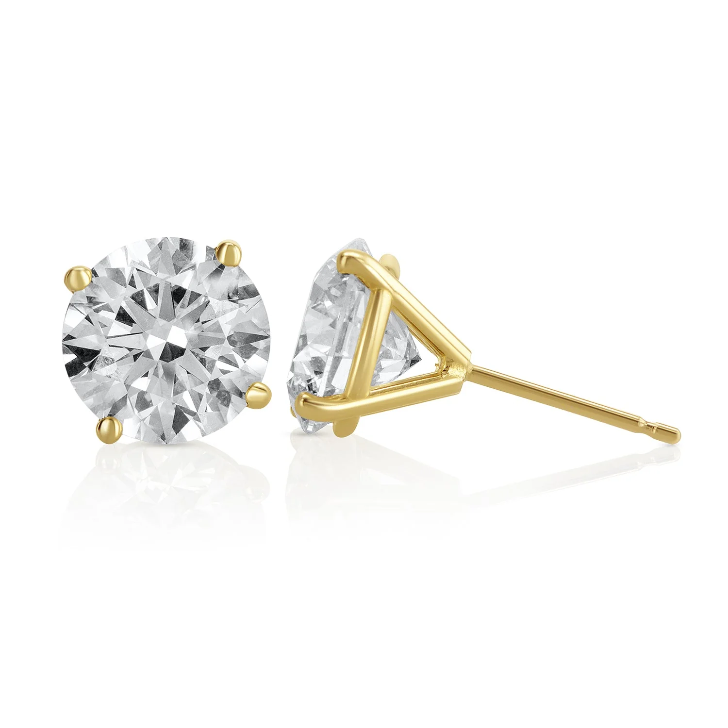 5.03 Carats Round Lab Grown Diamond Stud Earrings - Image 3