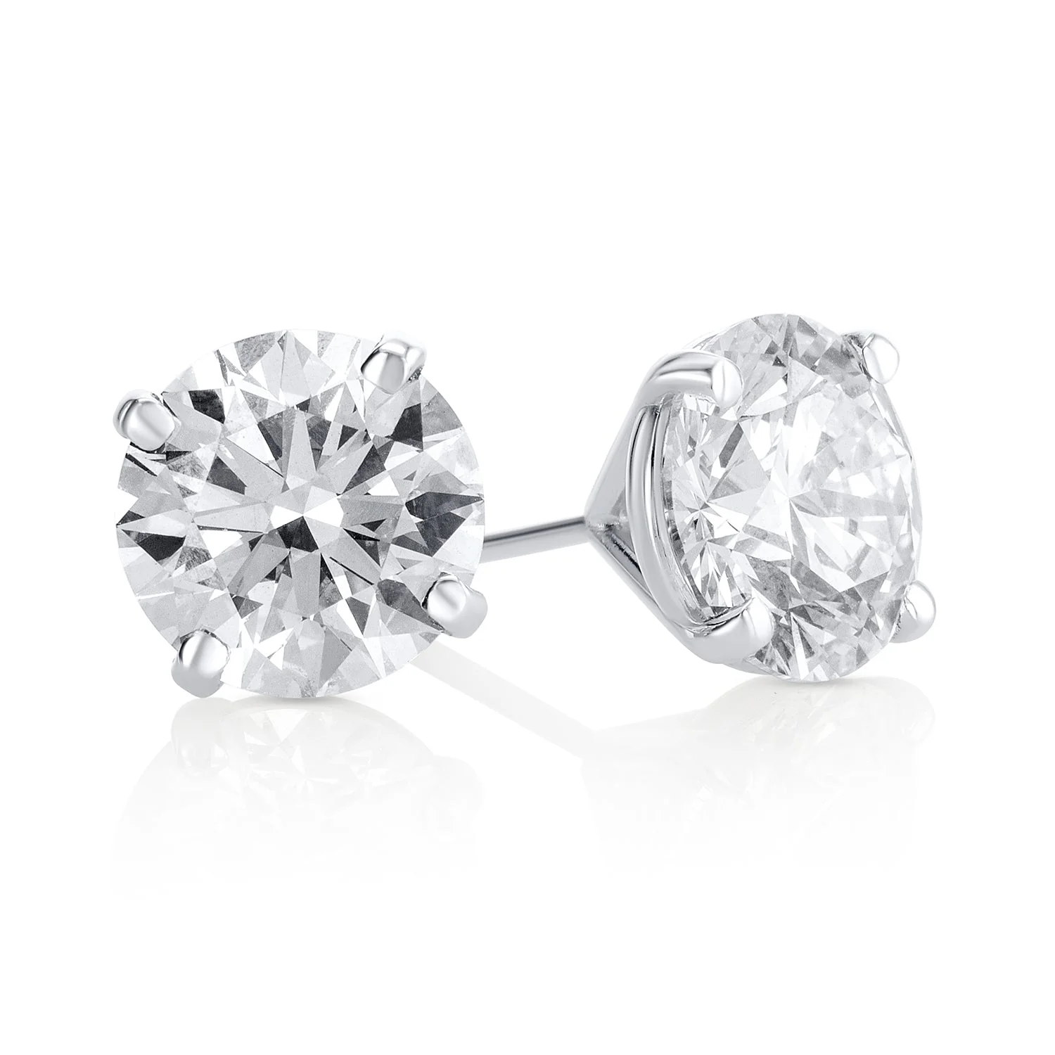 5.08 Carats Round Lab Grown Diamond Stud Earrings