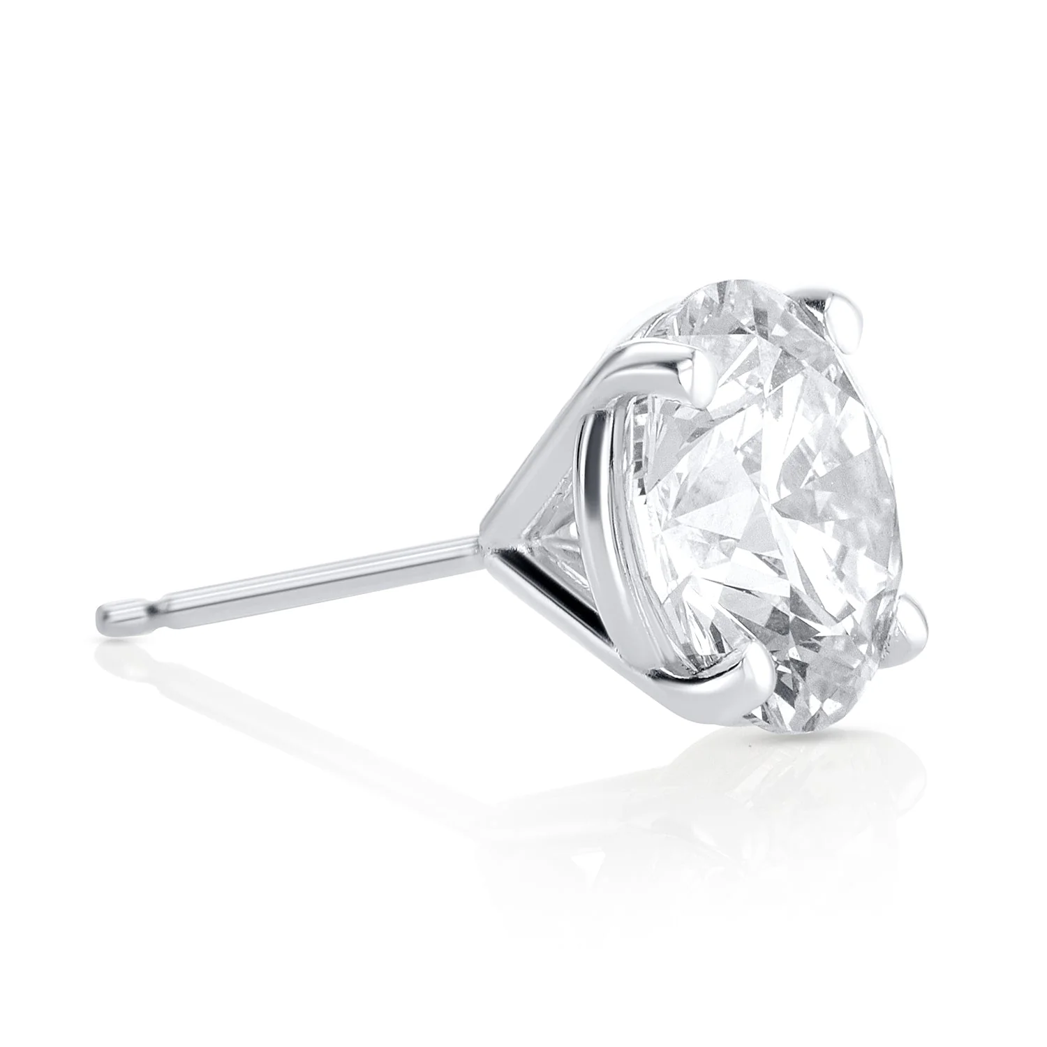 5.08 Carats Round Lab Grown Diamond Stud Earrings - Image 2