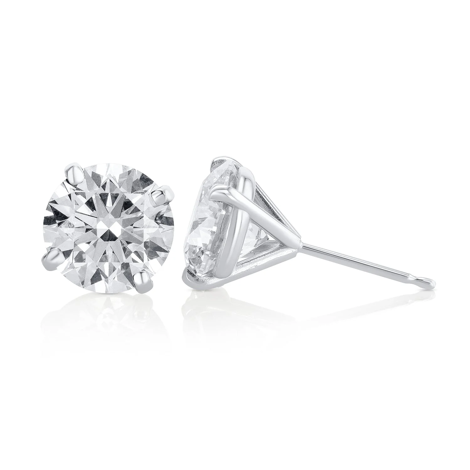 5.08 Carats Round Lab Grown Diamond Stud Earrings - Image 3
