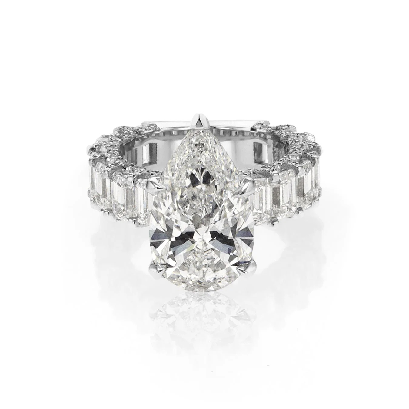 8.92 Carats Pear Shape Lab Grown Diamond Engagement Ring