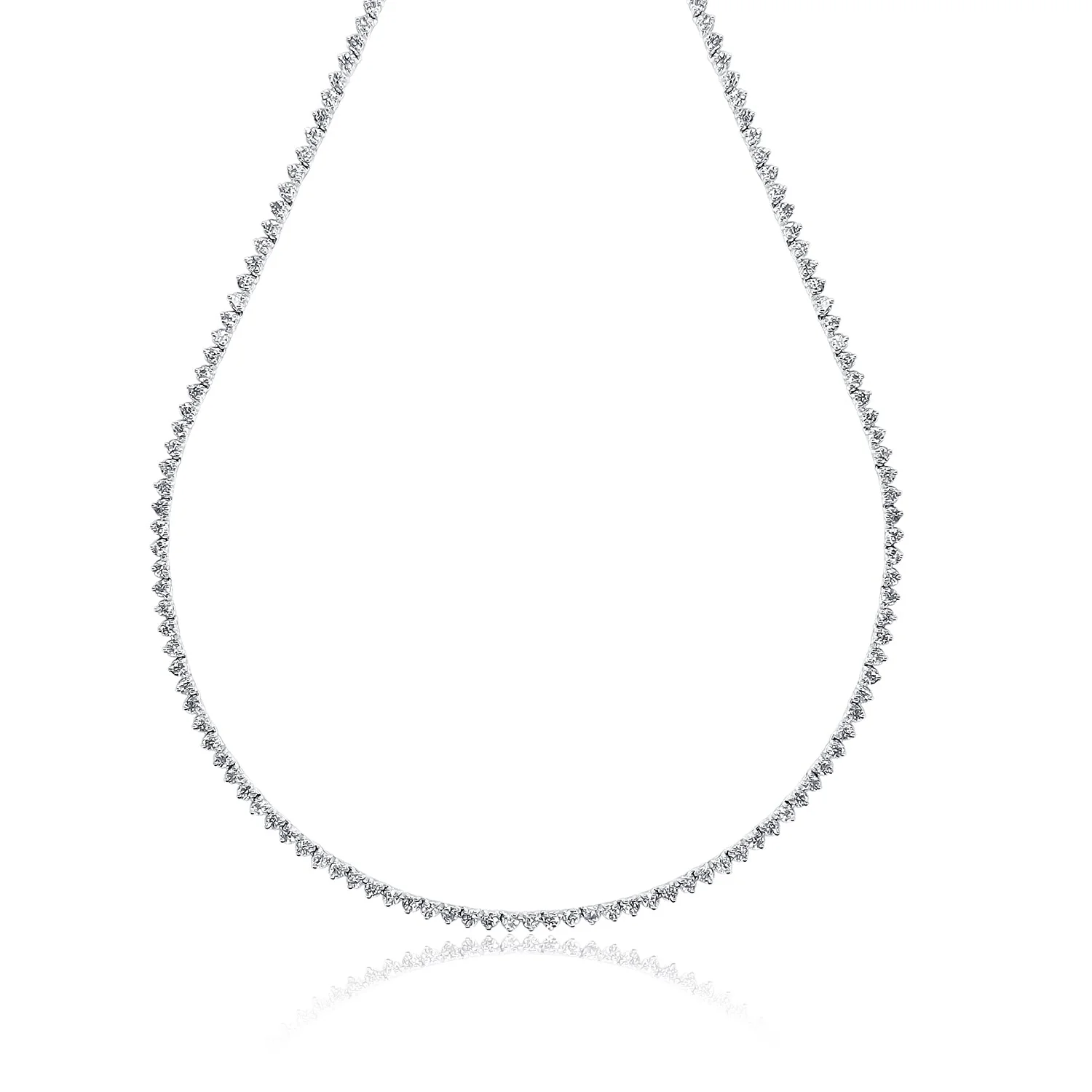 5.50 Carat Natural Diamond Tennis Necklace - Image 2