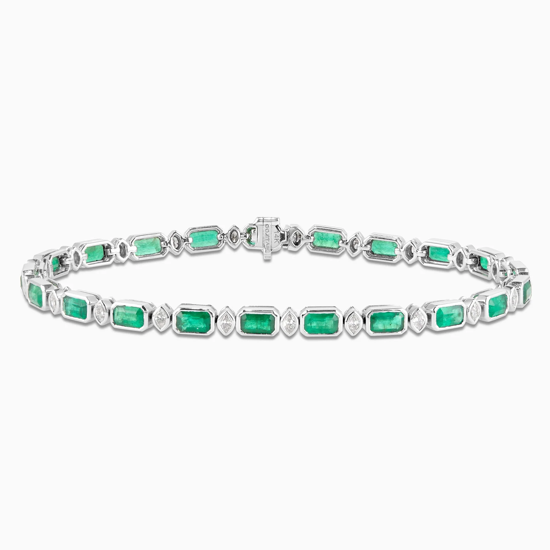 5.65 Carats Natural Diamond and Emerald Bracelet