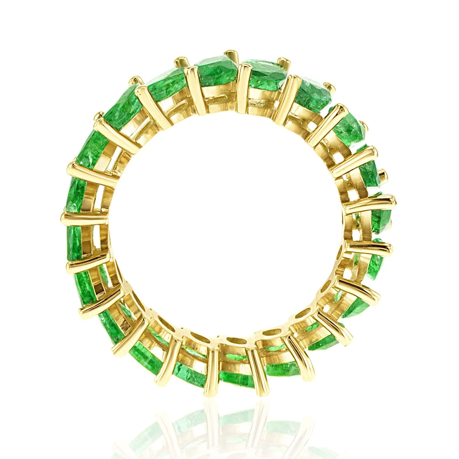 5.70 Carat Emerald Marquise Eternity Band in 14K Yellow Gold - Image 2