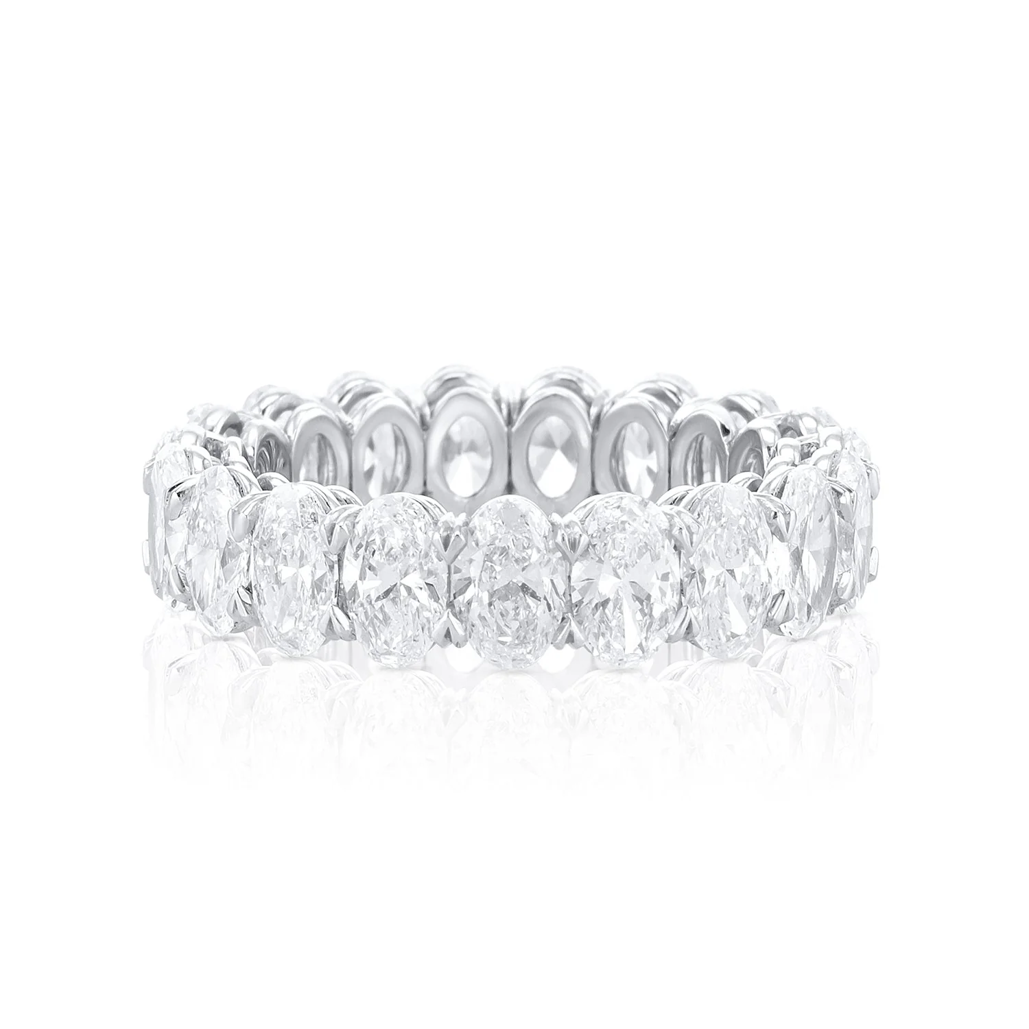5.89 Cttw Oval Diamond Platinum Eternity Band