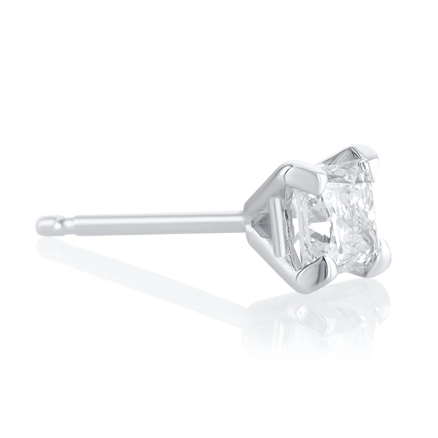.50 Carats Princess Lab Grown Diamond Stud Earrings - Image 3