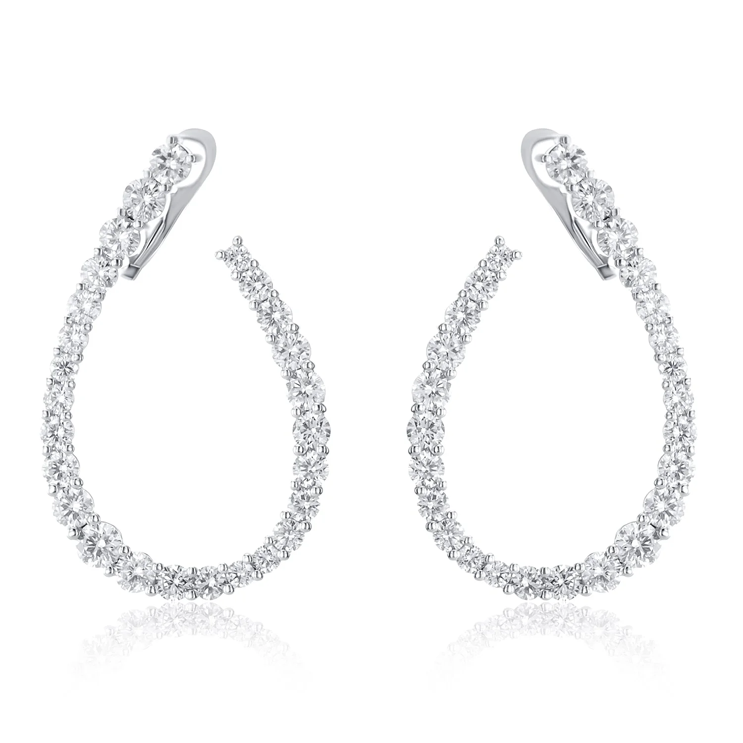 6.14 Carat Natural Diamond Twist Hoop Earrings