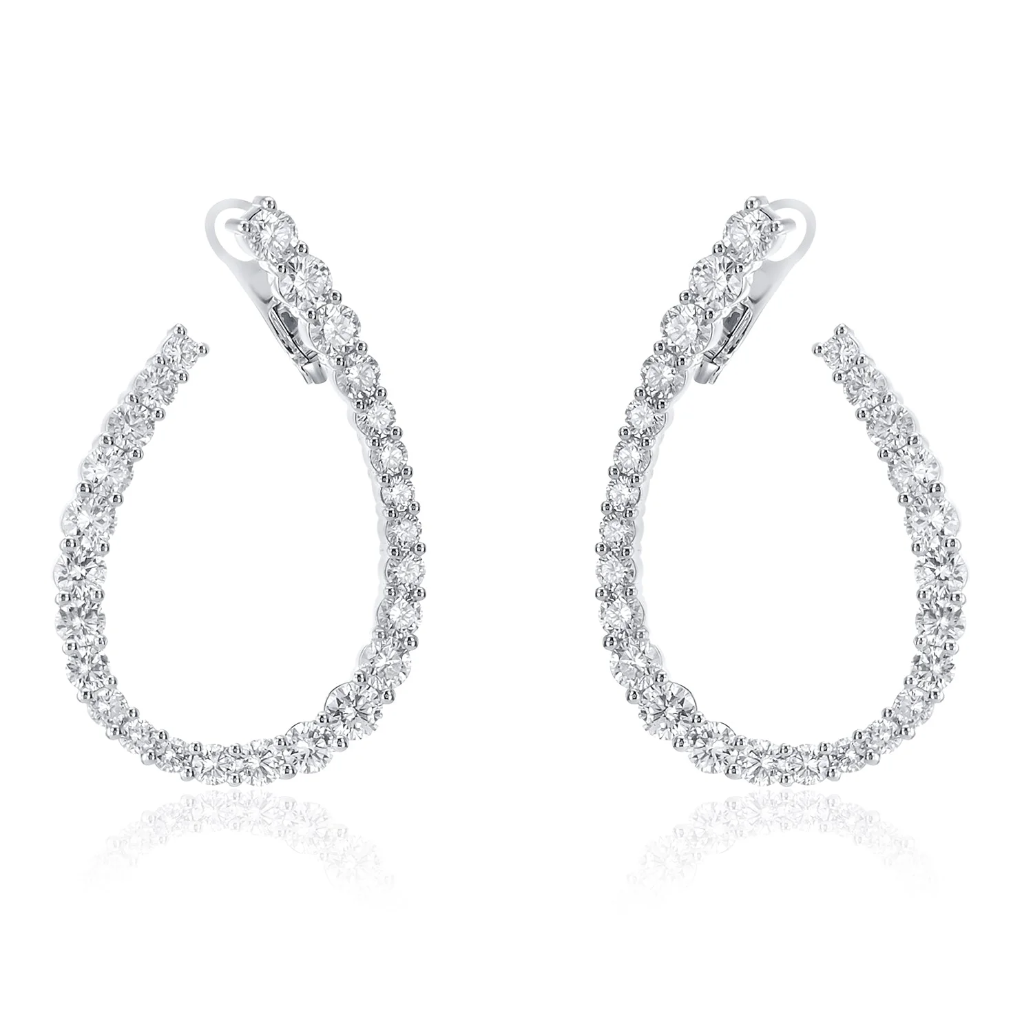 6.14 Carat Natural Diamond Twist Hoop Earrings - Image 3