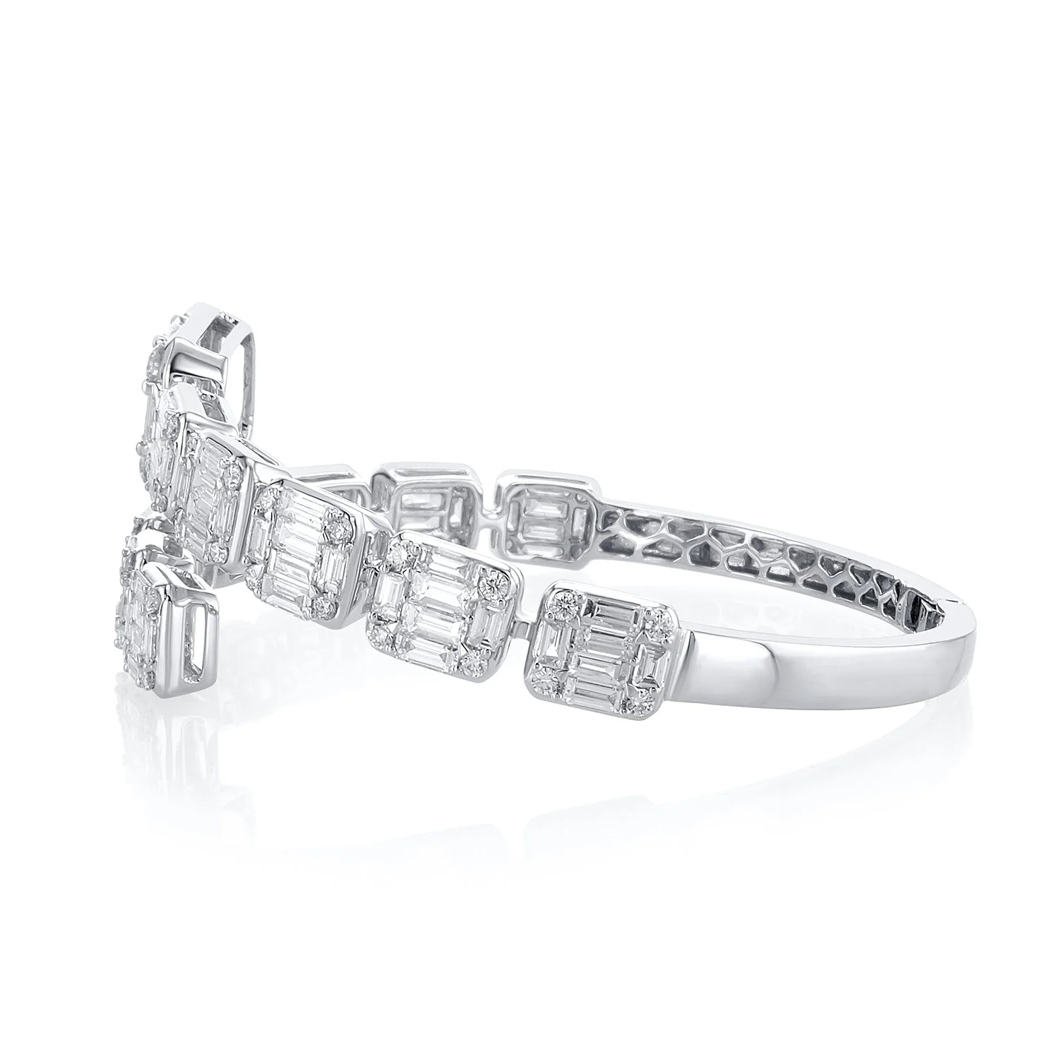6.51 Carats Natural Diamond Open Cluster Bangle - Image 3