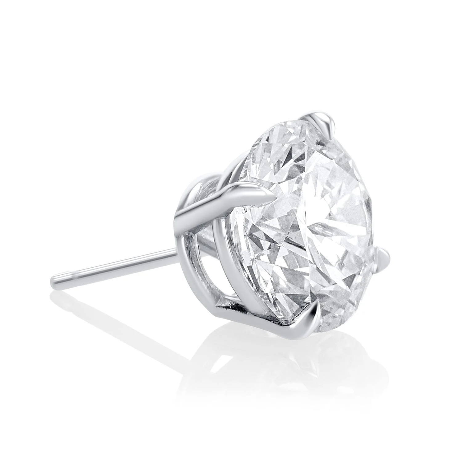 6.62 Carats Round Lab Grown Diamond Stud Earrings - Image 2