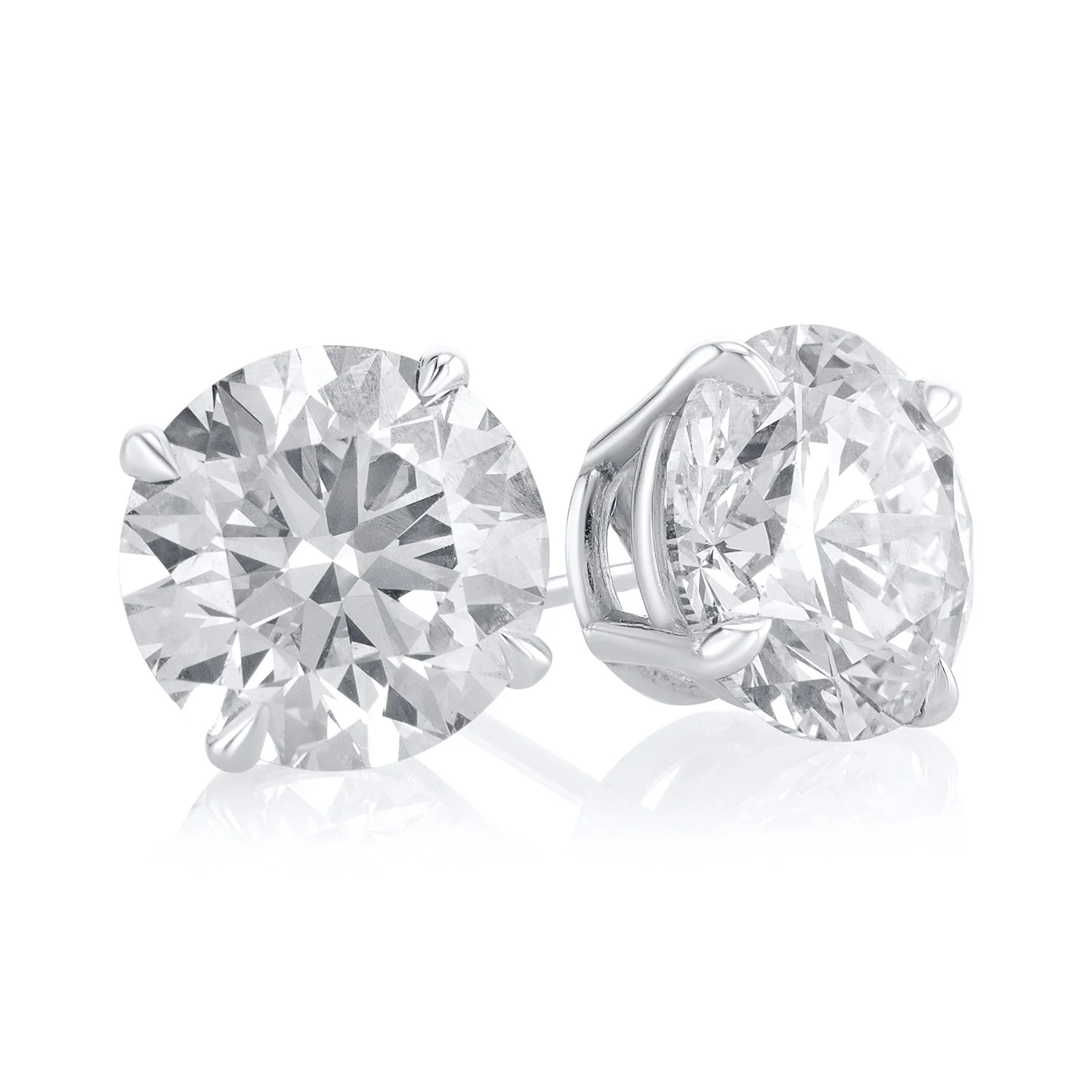6.62 Carats Round Lab Grown Diamond Stud Earrings - Image 3