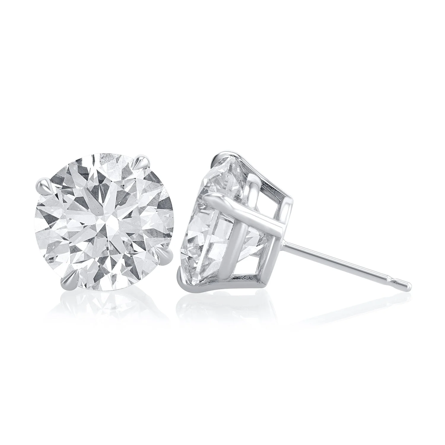 6.62 Carats Round Lab Grown Diamond Stud Earrings - Image 4