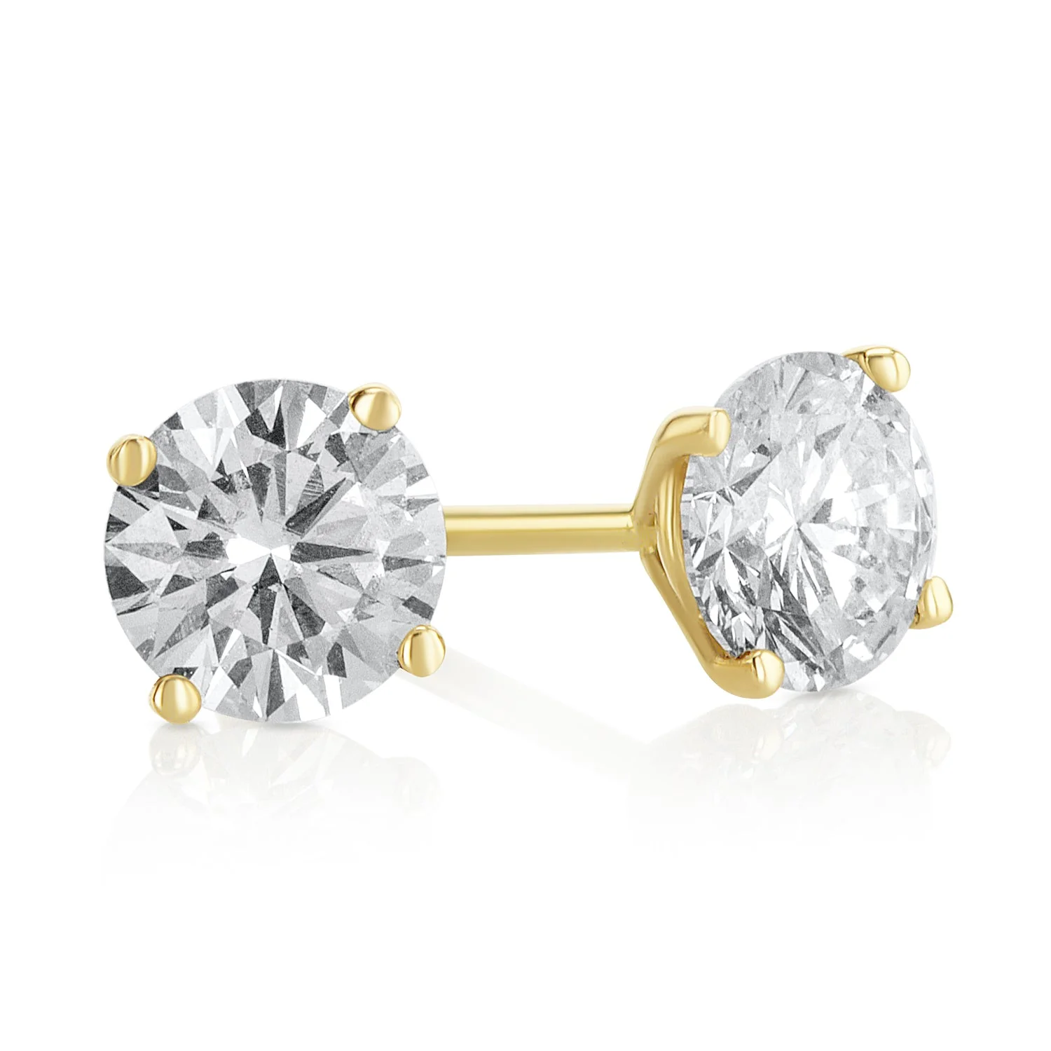 .61 Carats Round Lab Grown Diamond Stud Earrings
