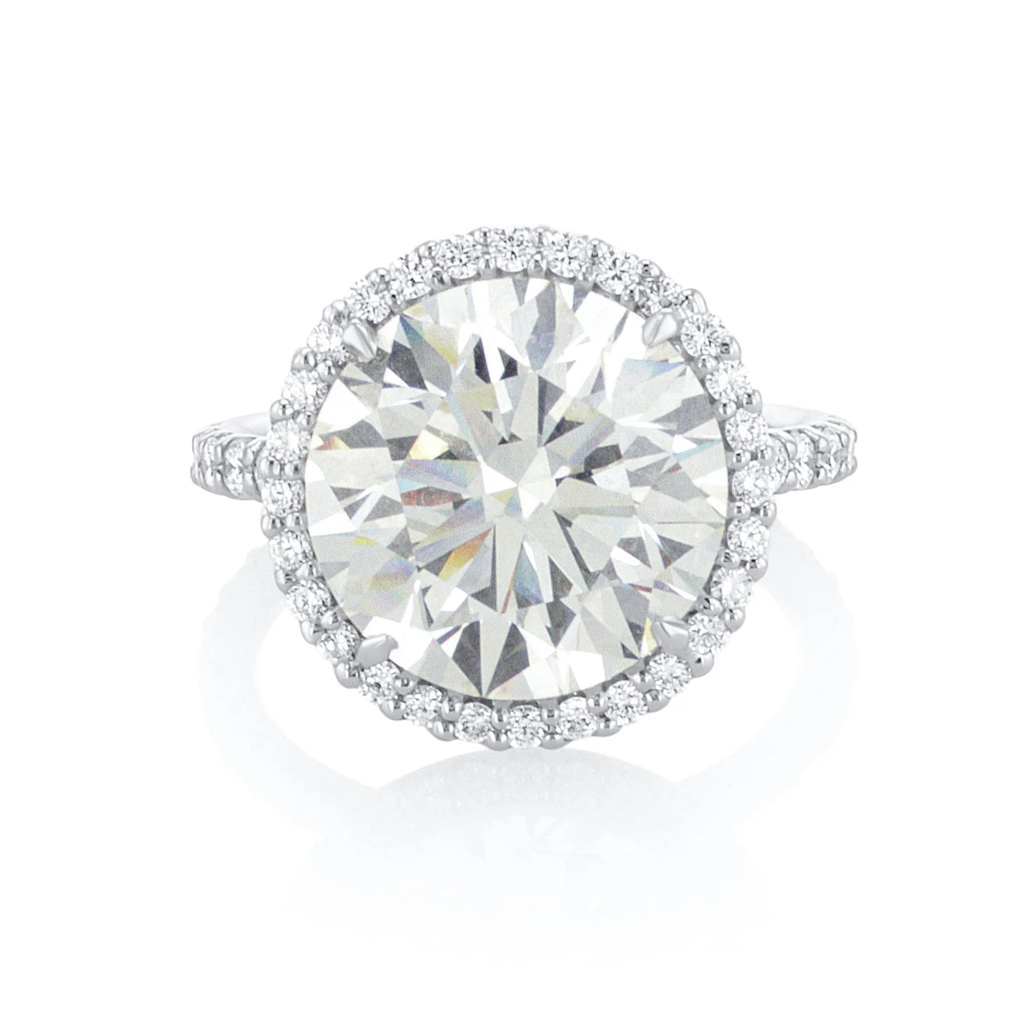 7.00 Carat Round Diamond Halo Ring GIA Certified set in Platinum