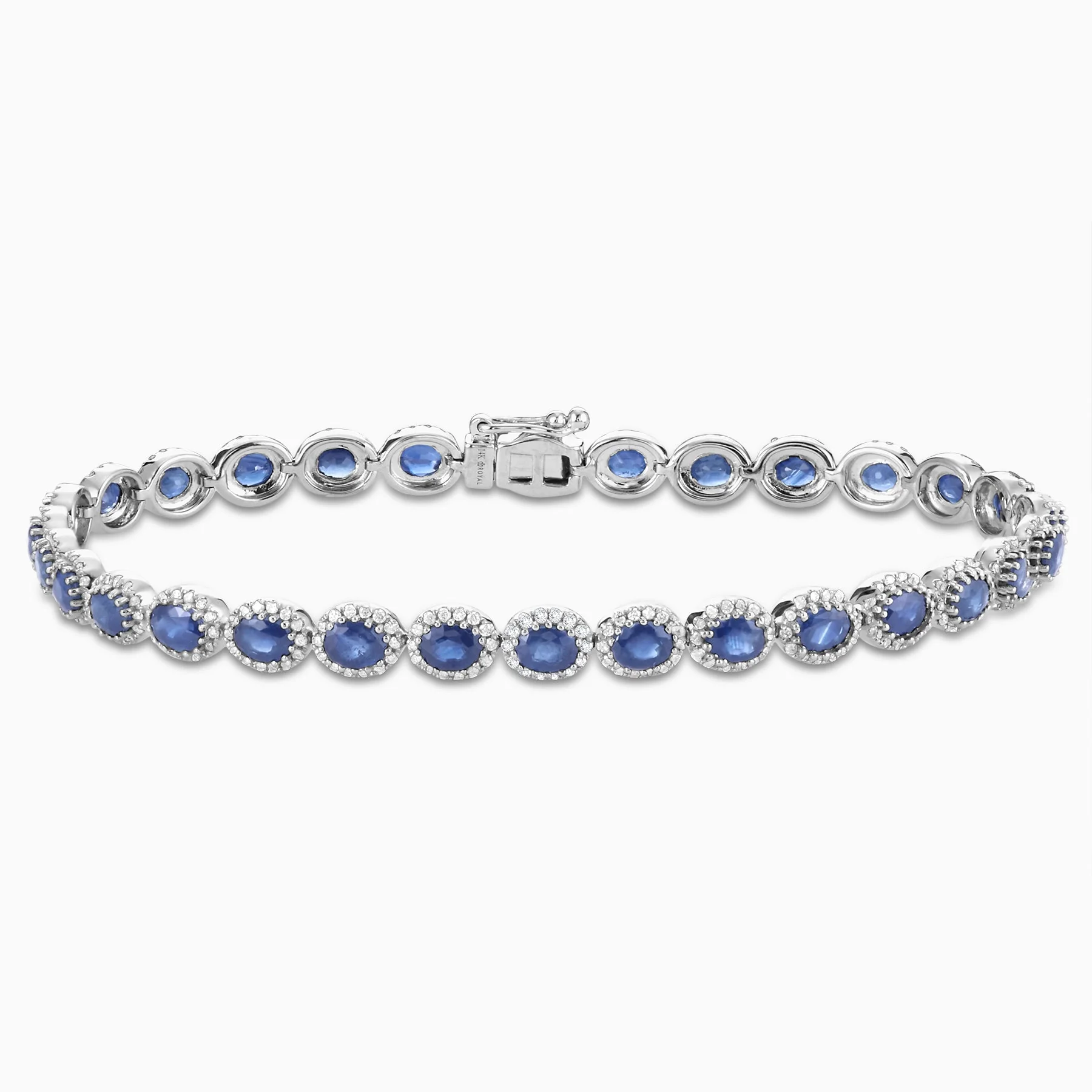 7.20 Carats Natural Diamond and Blue Sapphire Bracelet