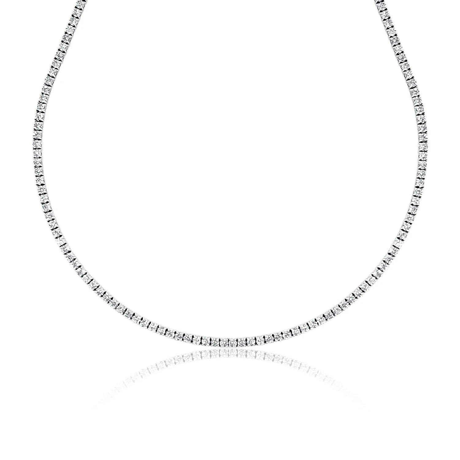 7.61 Carats Natural Diamond Tennis Necklace