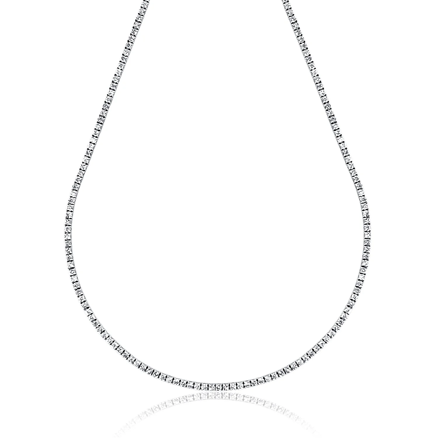 7.61 Carats Natural Diamond Tennis Necklace - Image 2