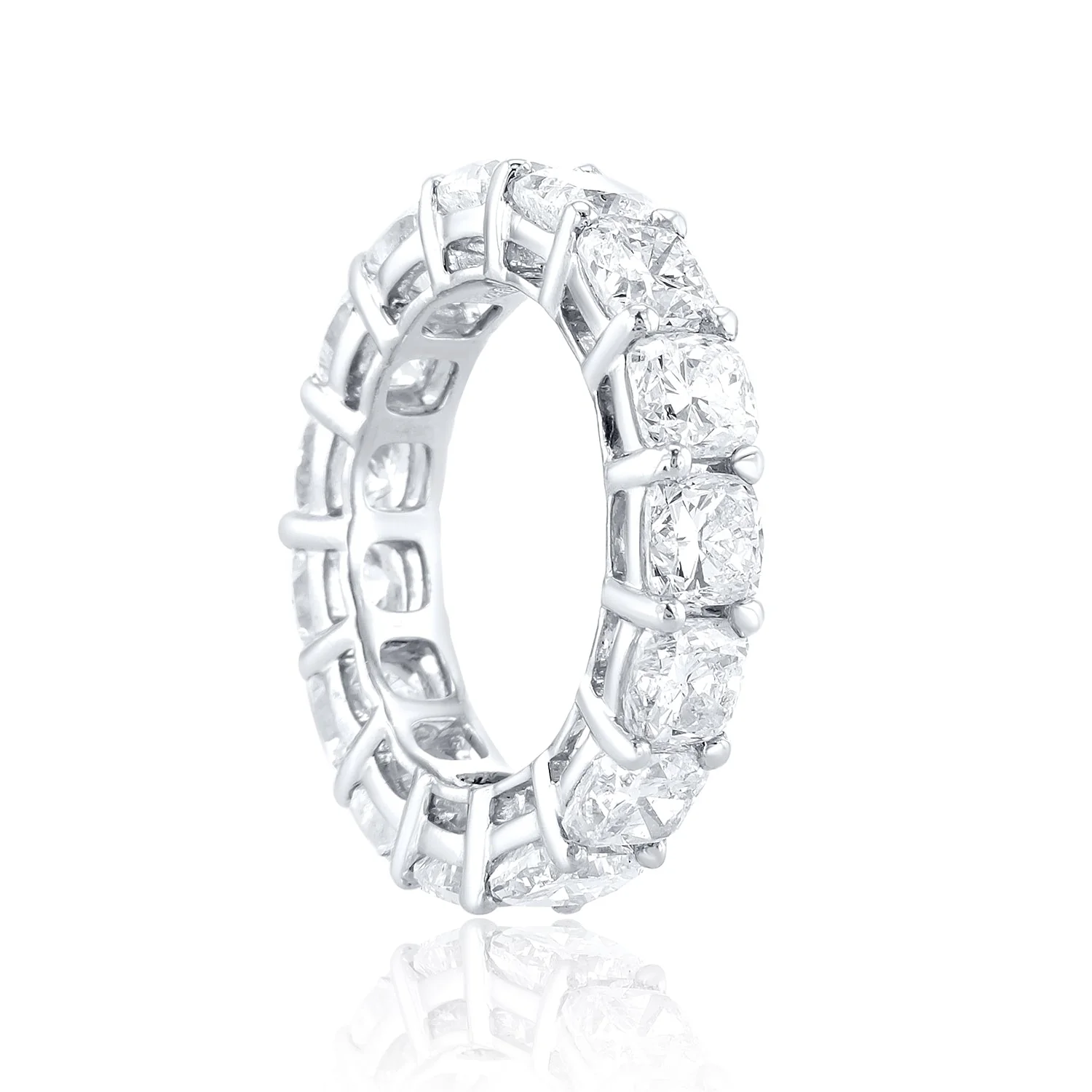 7.62 Cttw Cushion Cut Diamond Platinum Eternity Band - Image 2