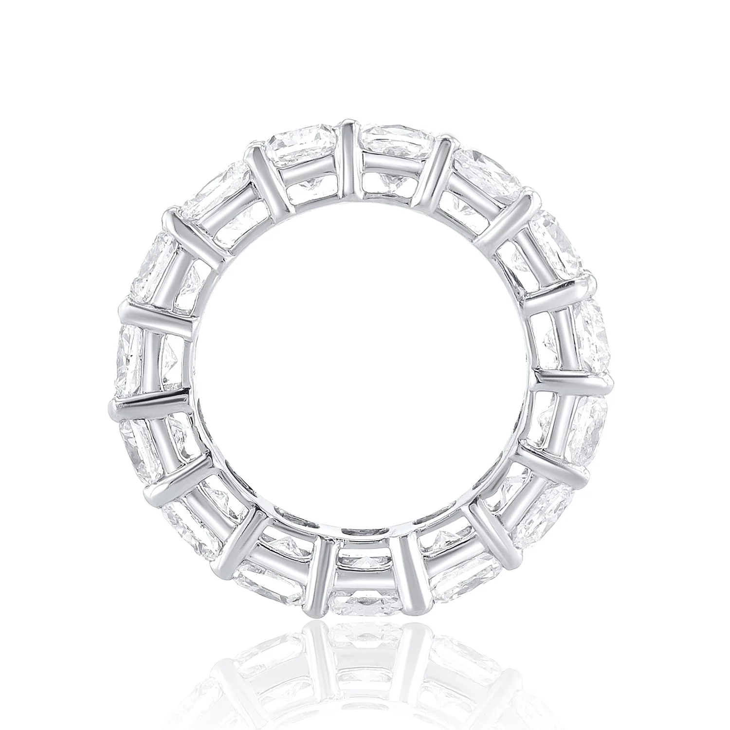 7.62 Cttw Cushion Cut Diamond Platinum Eternity Band - Image 3