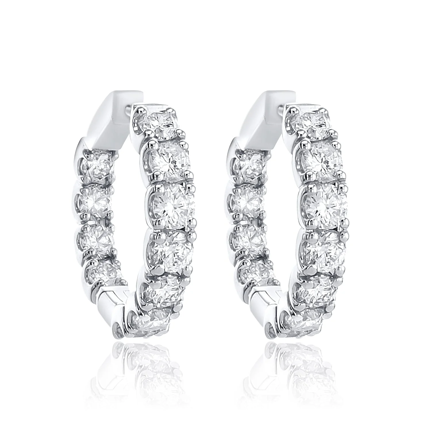 8.00 Carats Natural Diamond Inside Out Hoops