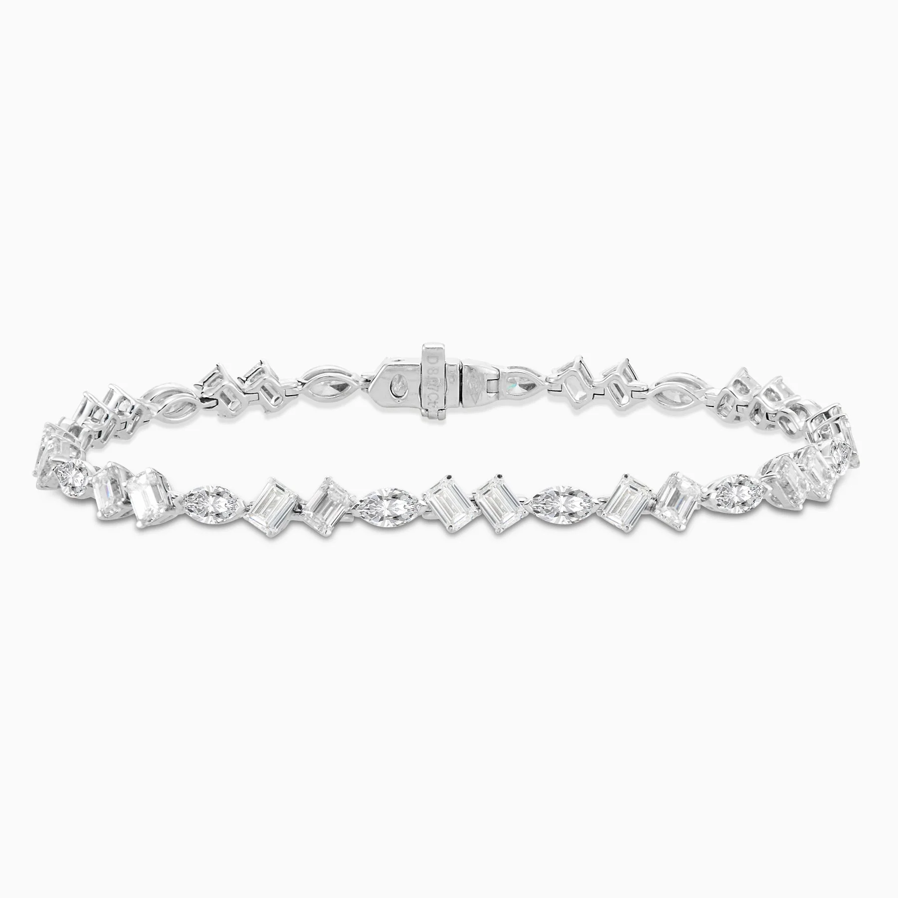 8.07 Carats Natural Multi Shaped Diamond Tennis Bracelet
