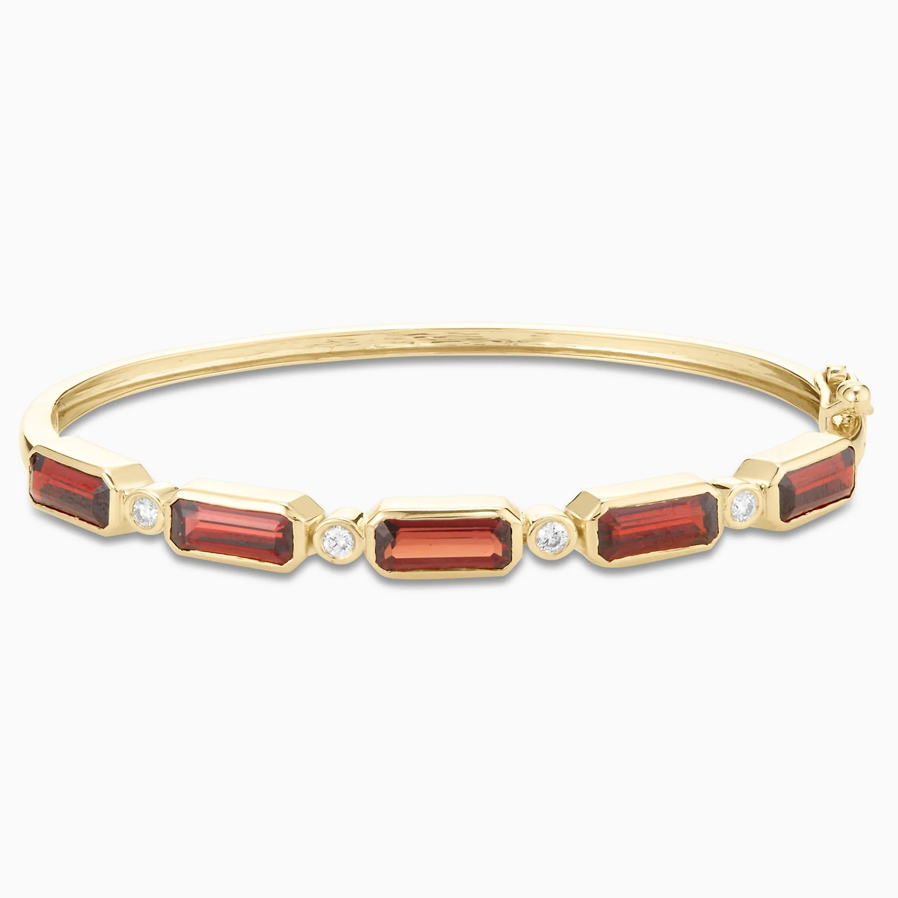 8.16 Carats Natural Diamond and Garnet Bangle