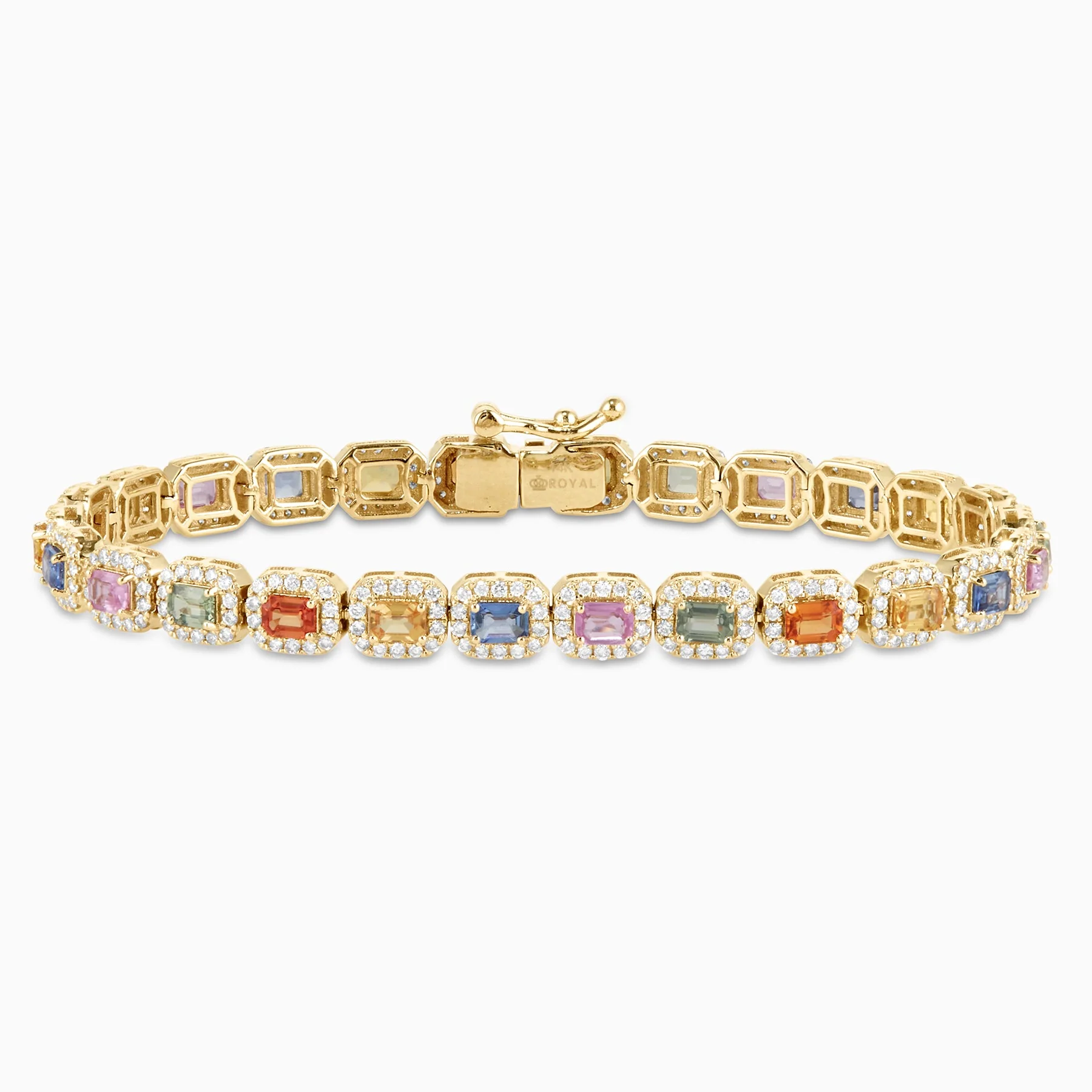 8.33 Carats Natural Diamond and Multi Color Sapphire Bracelet