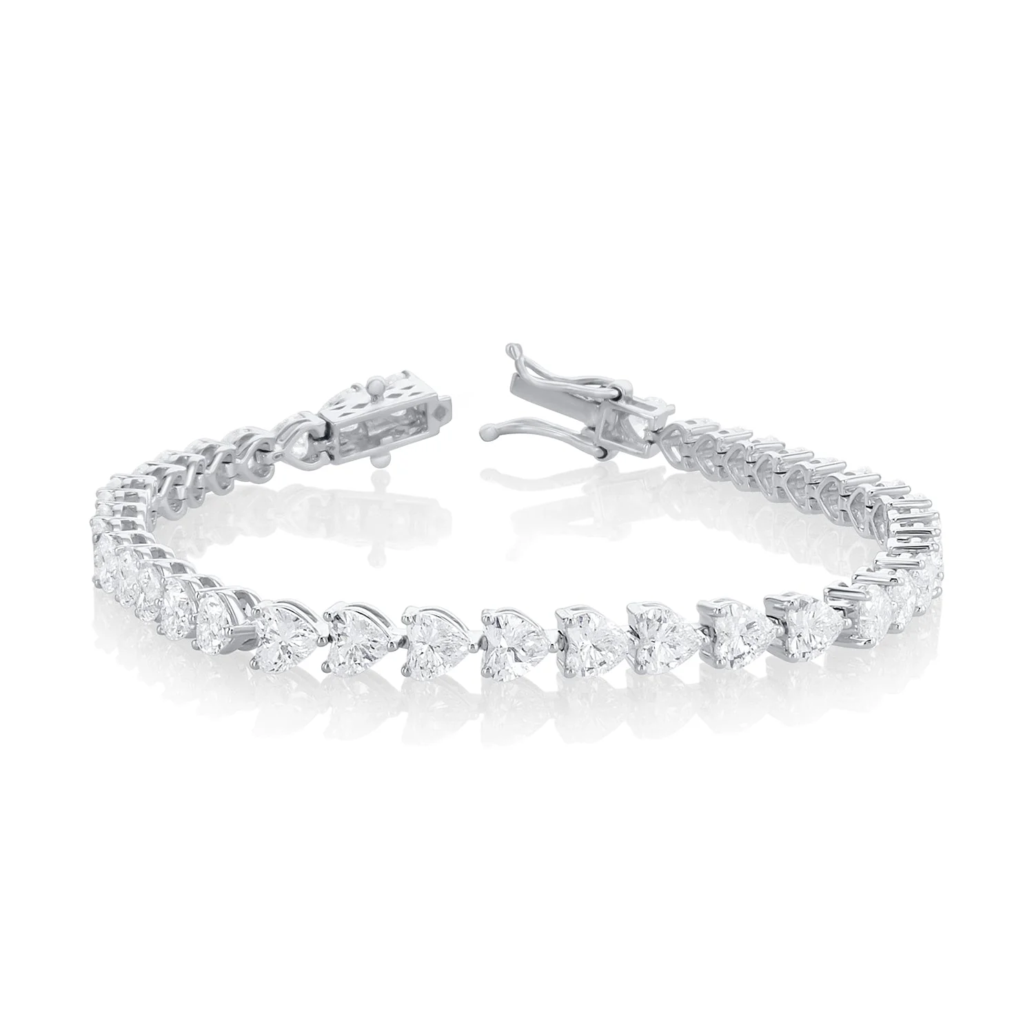 9.00 Carats Heart Lab Grown Diamond Tennis Bracelet