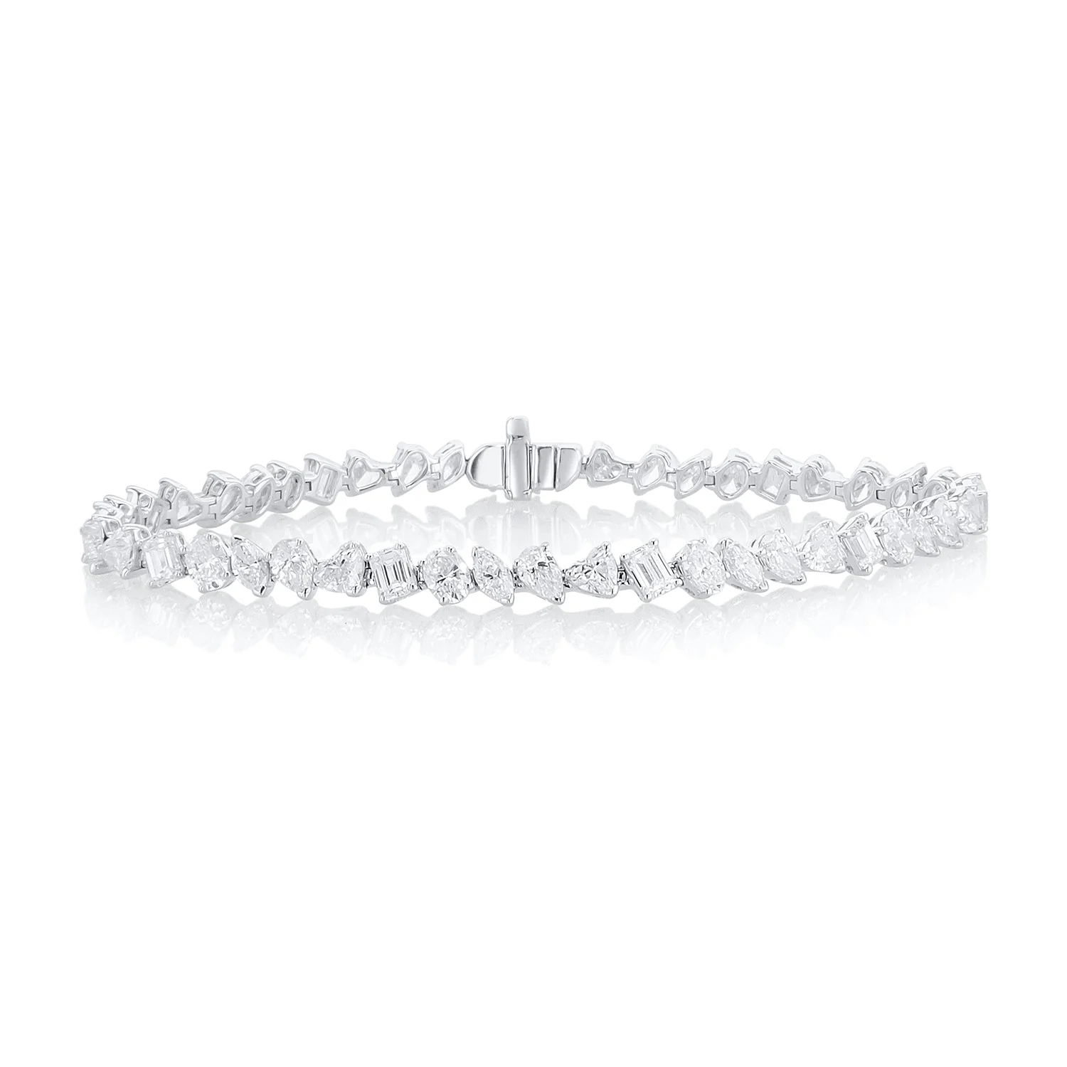 9.30 Carat Mixed Fancy Shape Diamond Line Bracelet